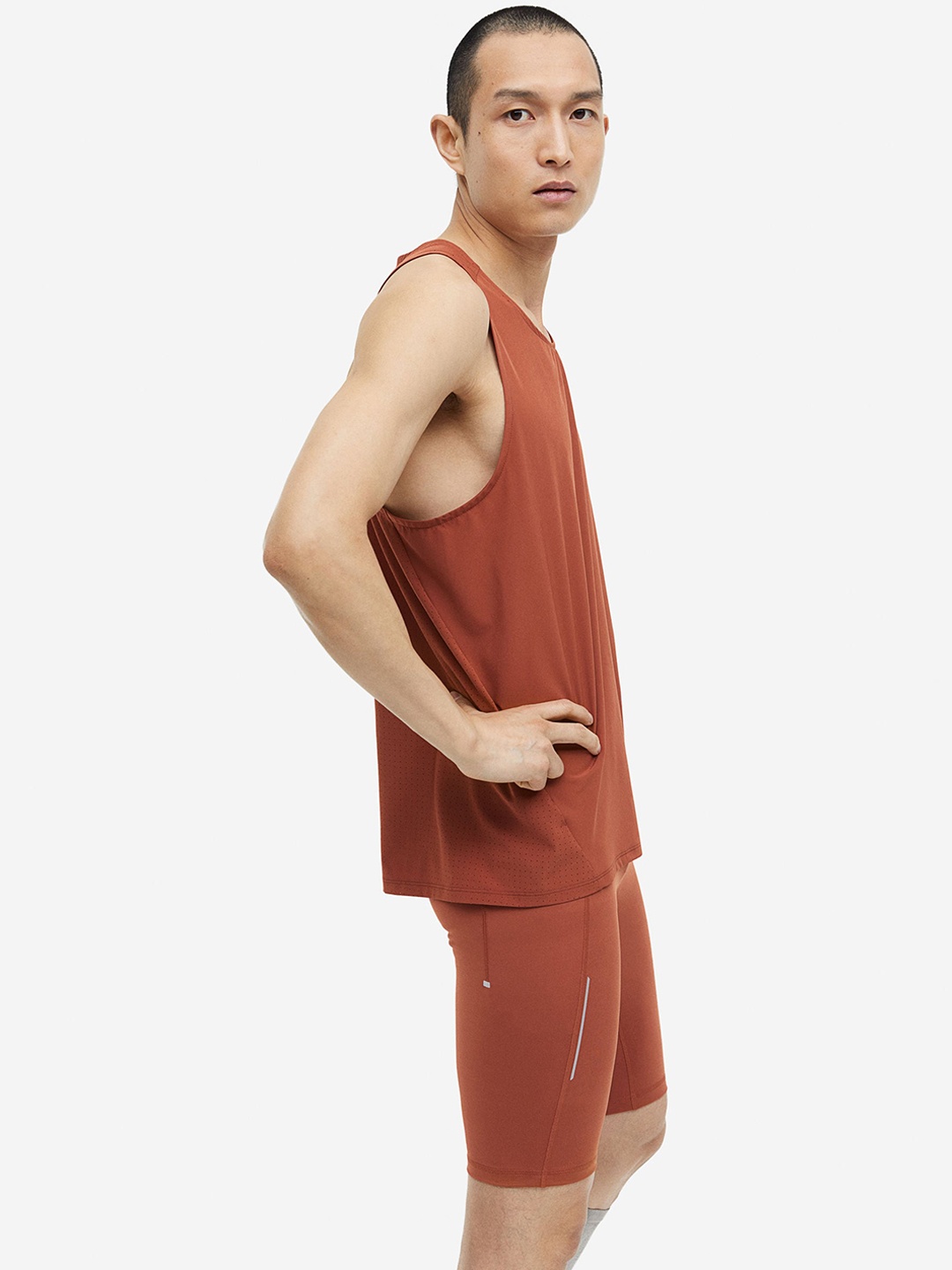 

H&M Men DryMove Sports Cycling Shorts, Brown