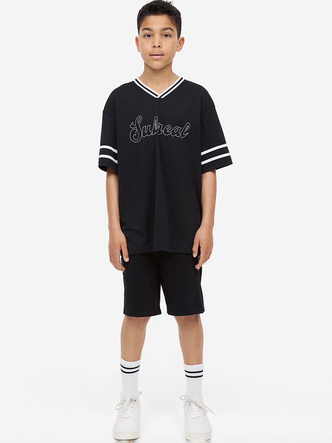 

H&M Boys Printed Sweatshorts, Black