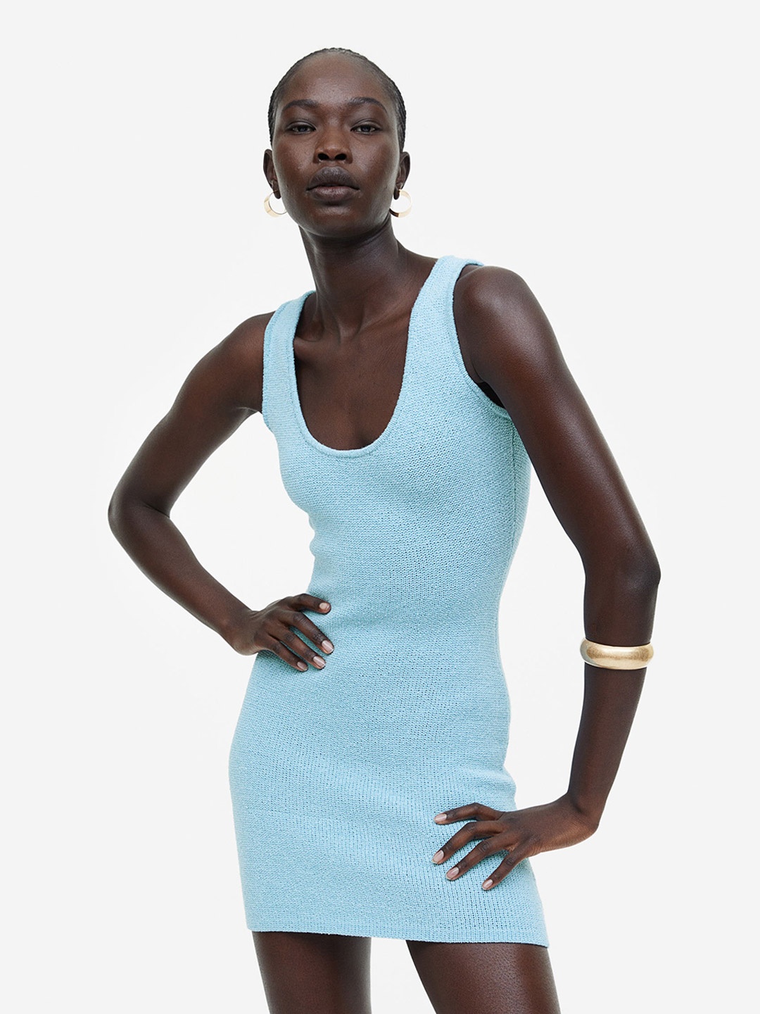 

H&M Sleeveless Knitted Dress, Blue