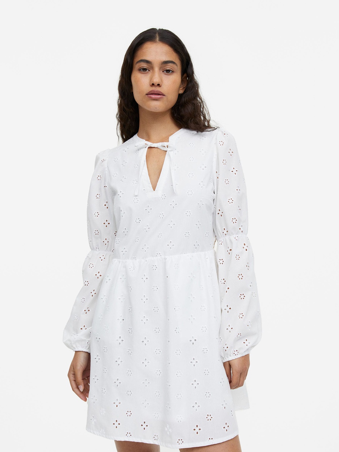 

H&M Broderie Anglaise A-line Dress, White