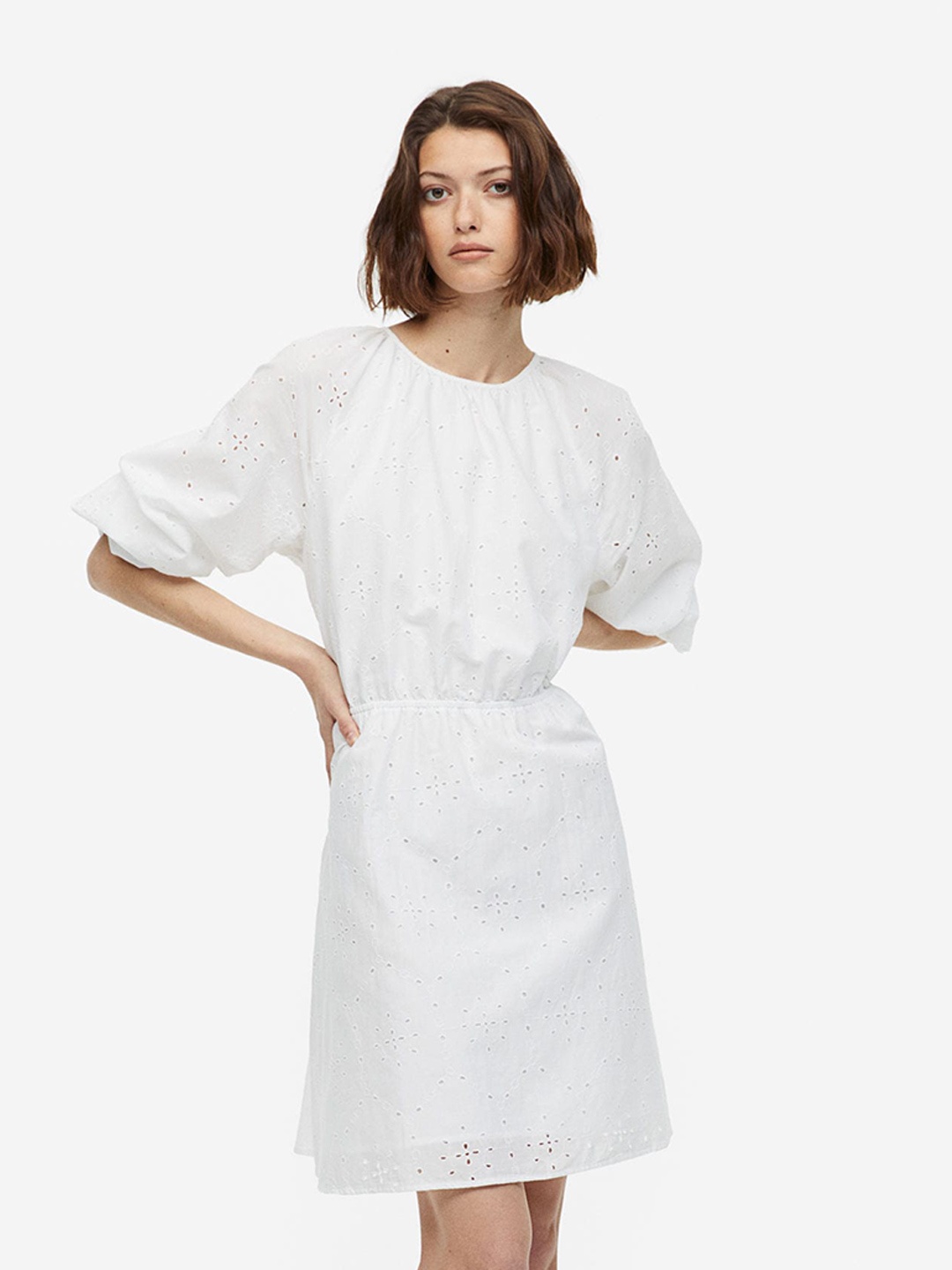 

H&M Broderie Anglaise Dress, White