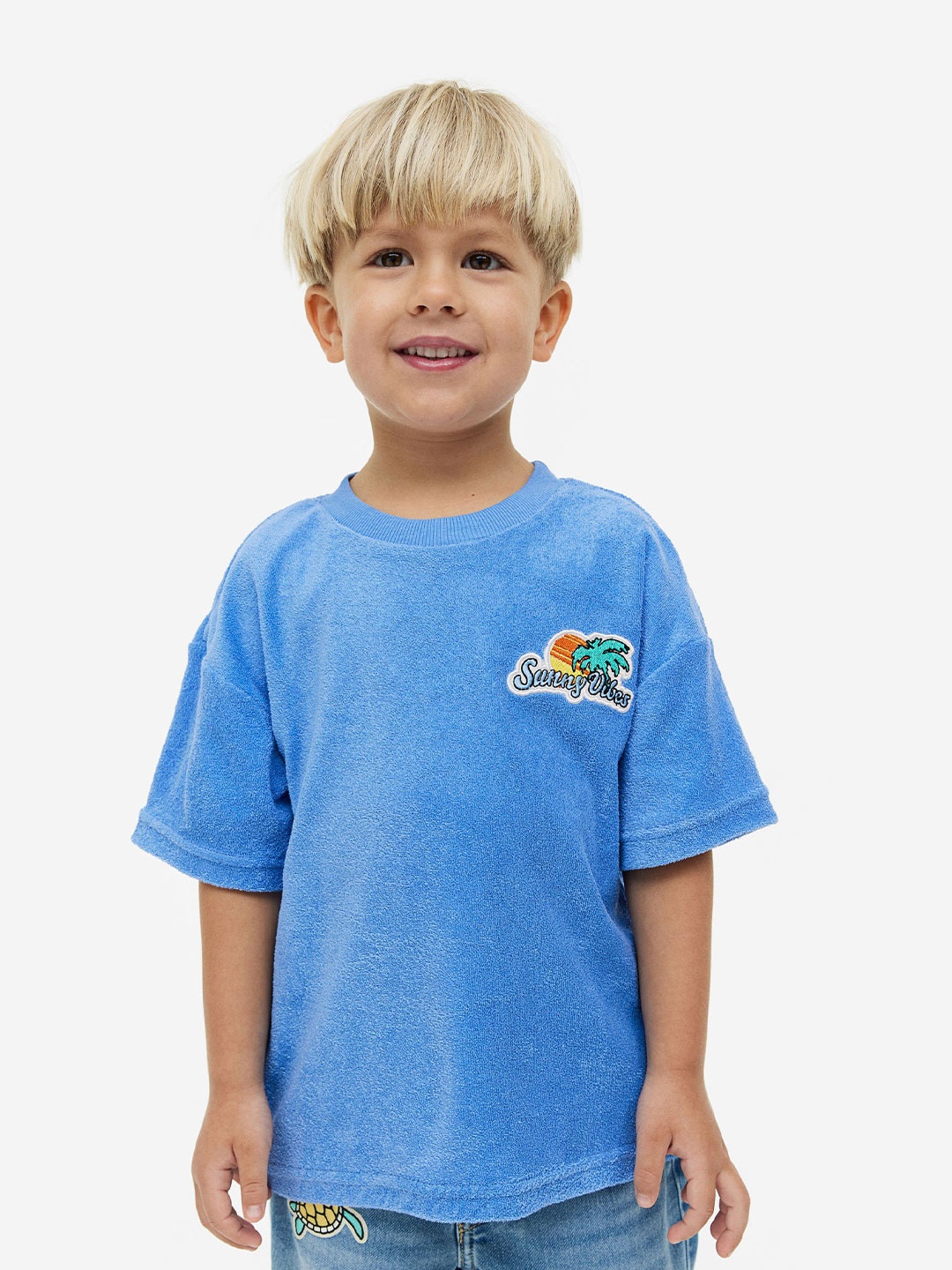 

H&M Boys Oversized Terry T-shirt, Blue