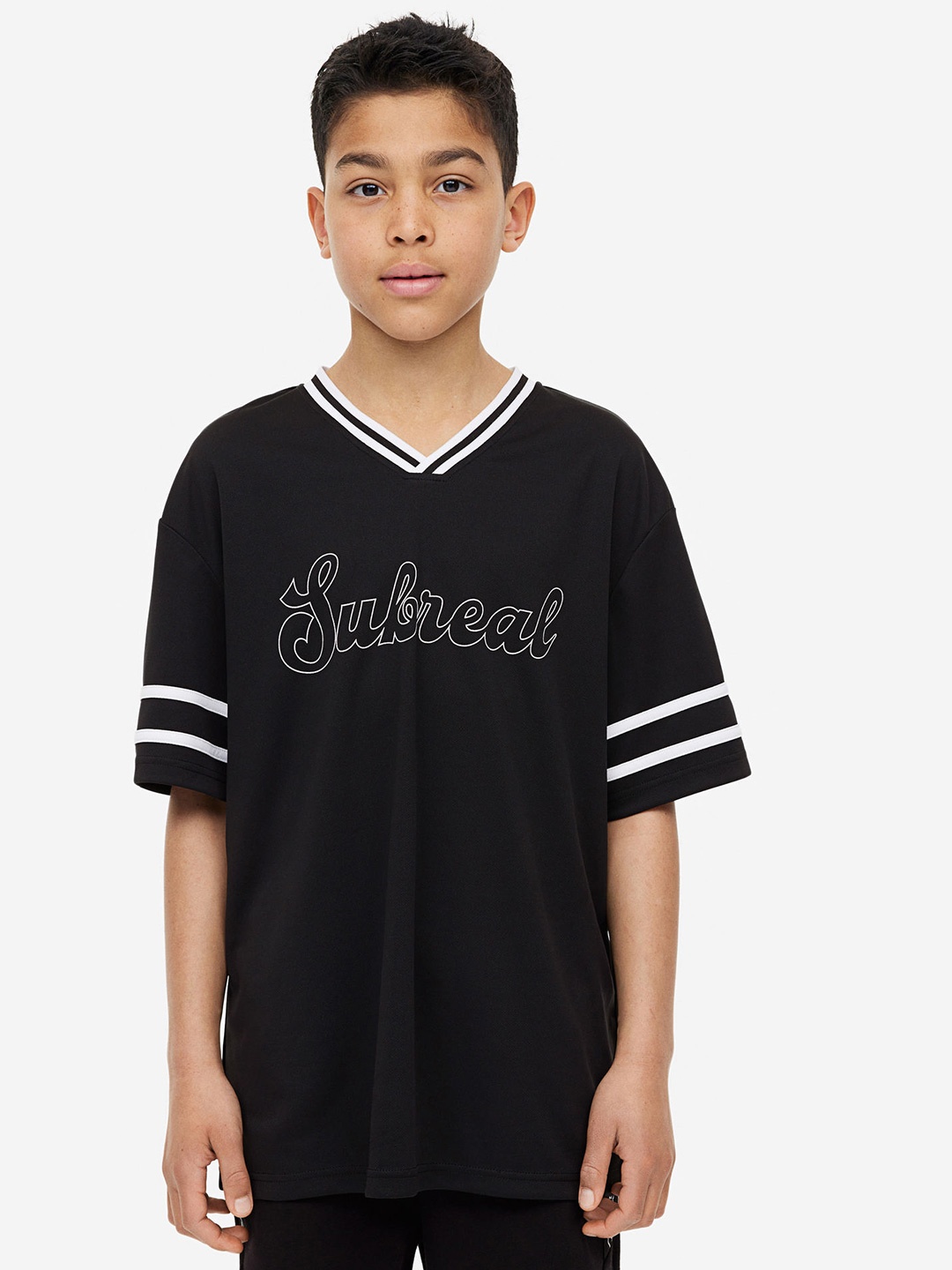 

H&M Boys Printed Mesh T-Shirt, Black