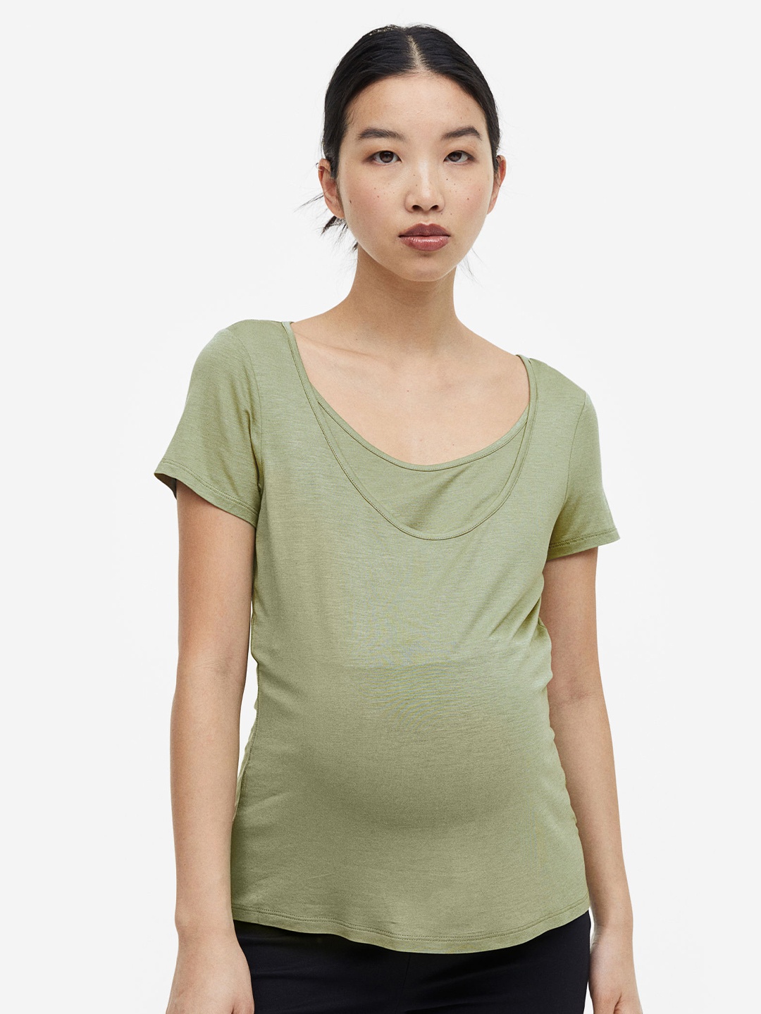 

H&M MAMA 2-Pack Nursing Tops, Black