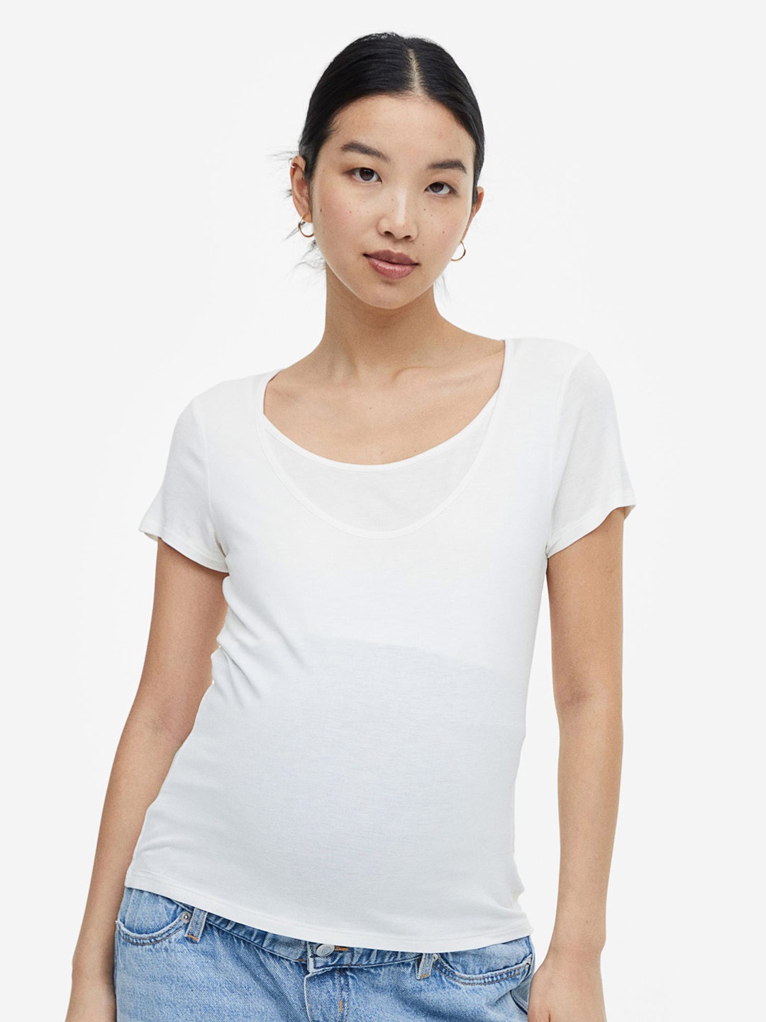 

H&M MAMA 2-Pack Nursing Tops, White
