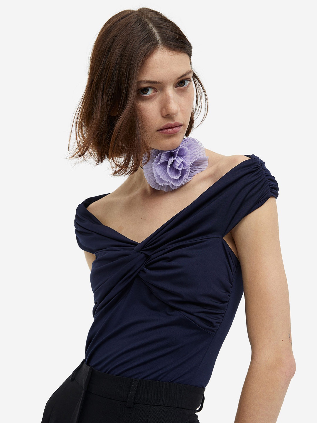 

H&M Off-The-Shoulder Top, Blue