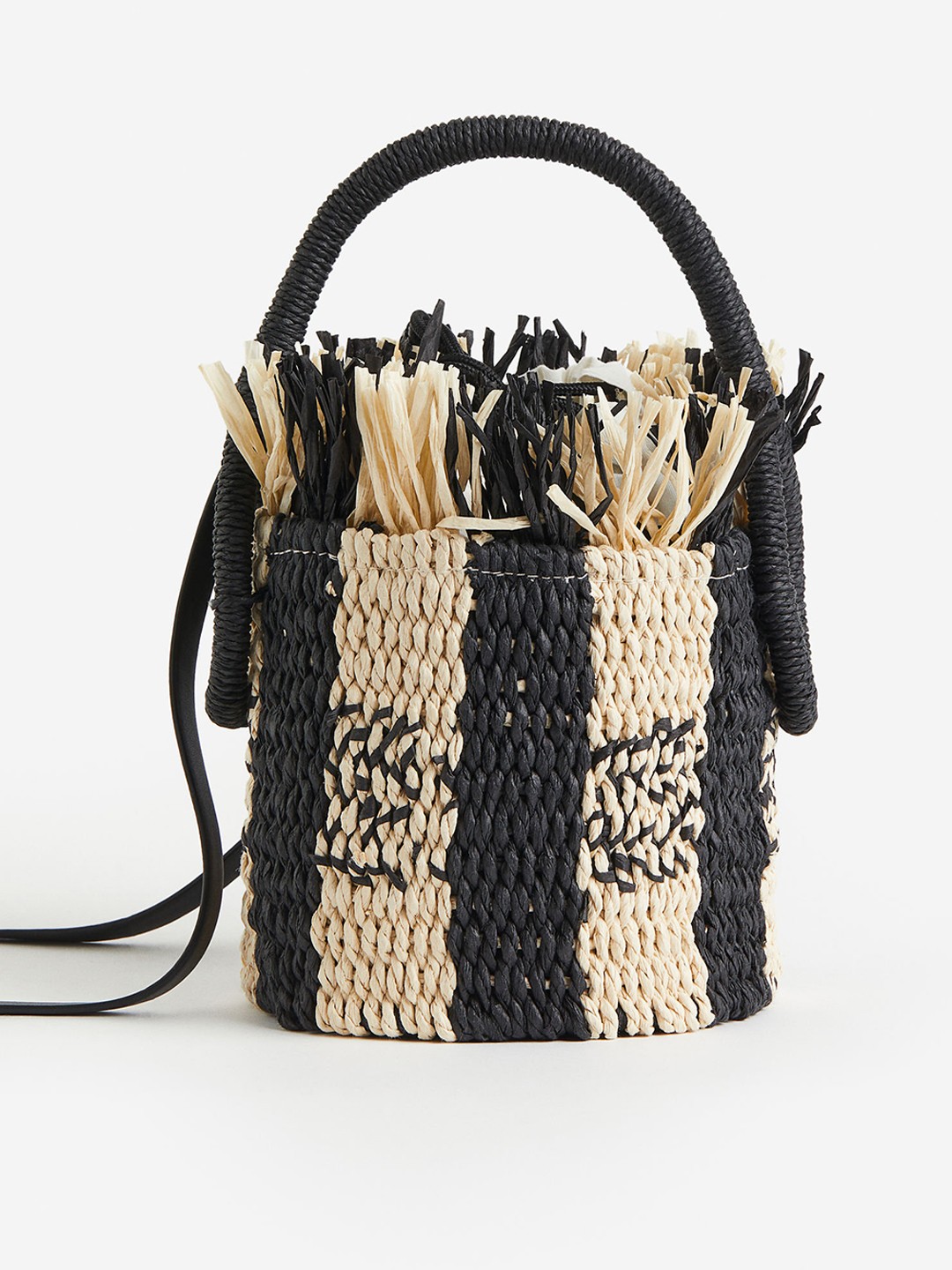 

H&M Straw Bucket Bag, Black
