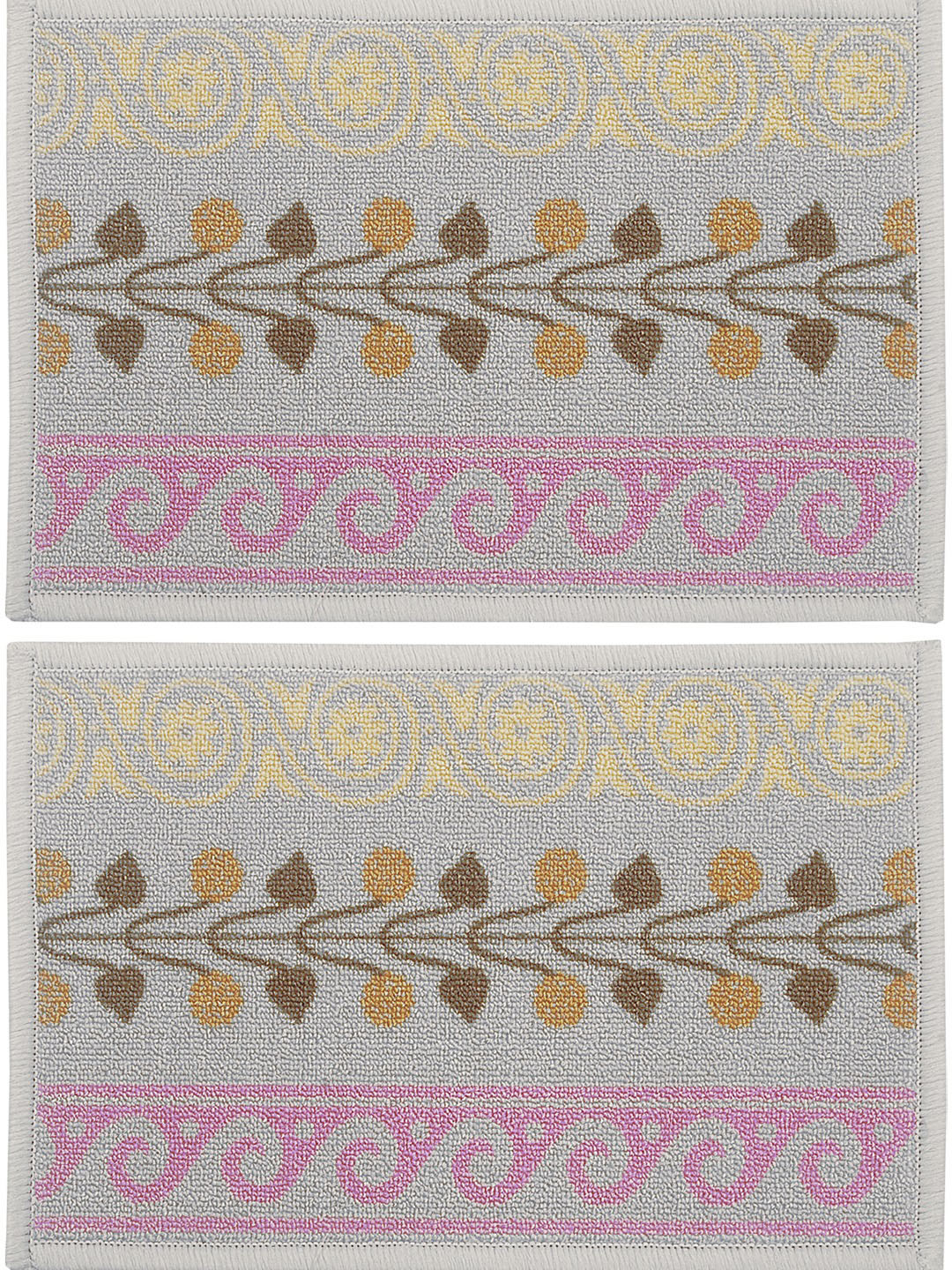 

BIANCA Set of 2 Grey Splender Woven Design Anti-skid Doormats