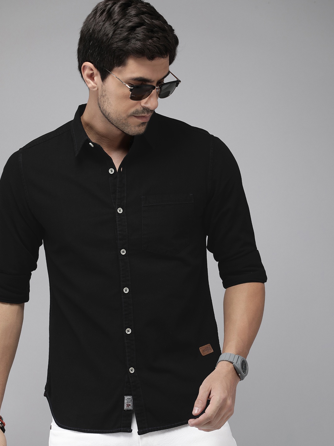 

Roadster Men Standard Opaque Casual Shirt, Black