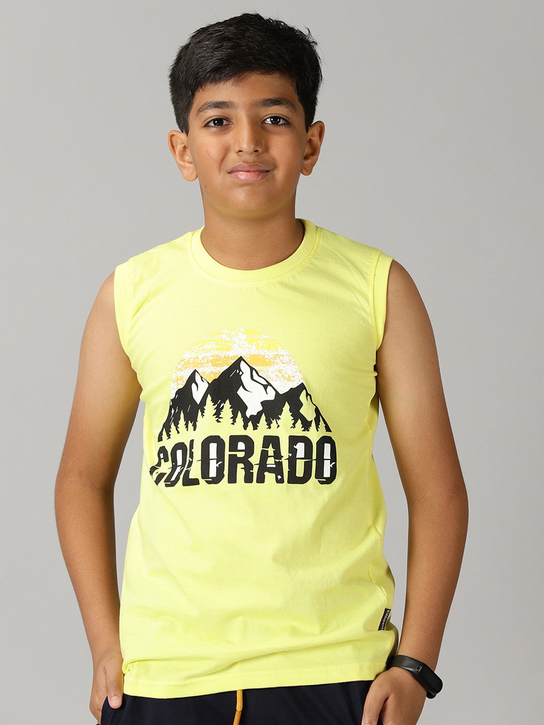 

KiddoPanti Boys Typography Printed Cotton T-shirt, Yellow