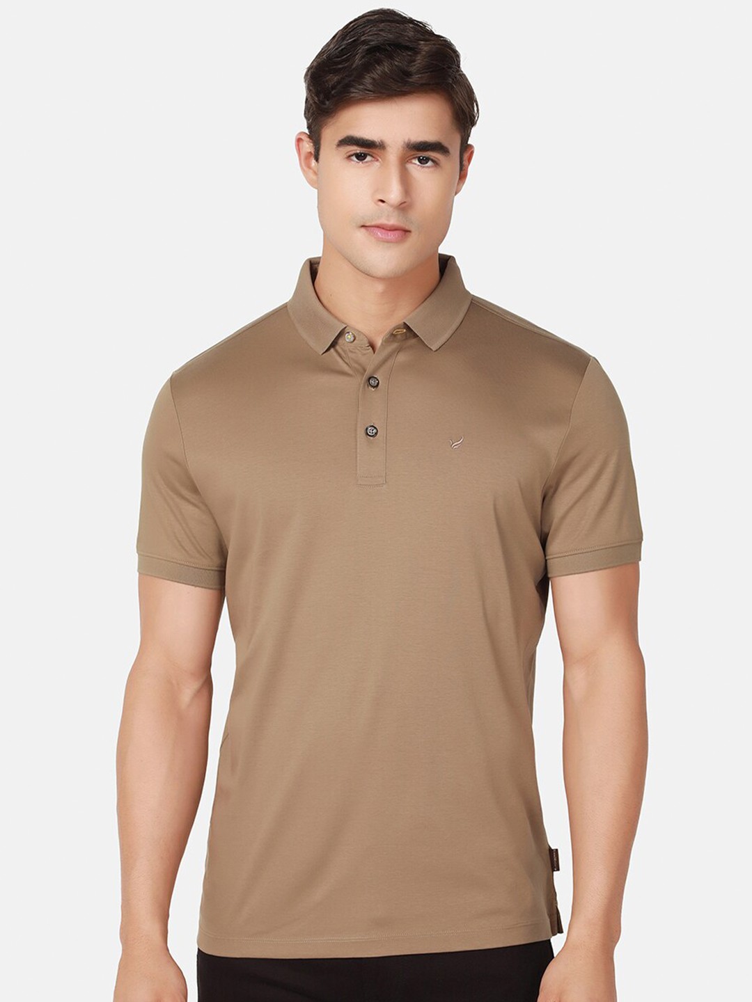 

Blackberrys Polo Collar Slim Fit Pure Cotton T-Shirt, Beige
