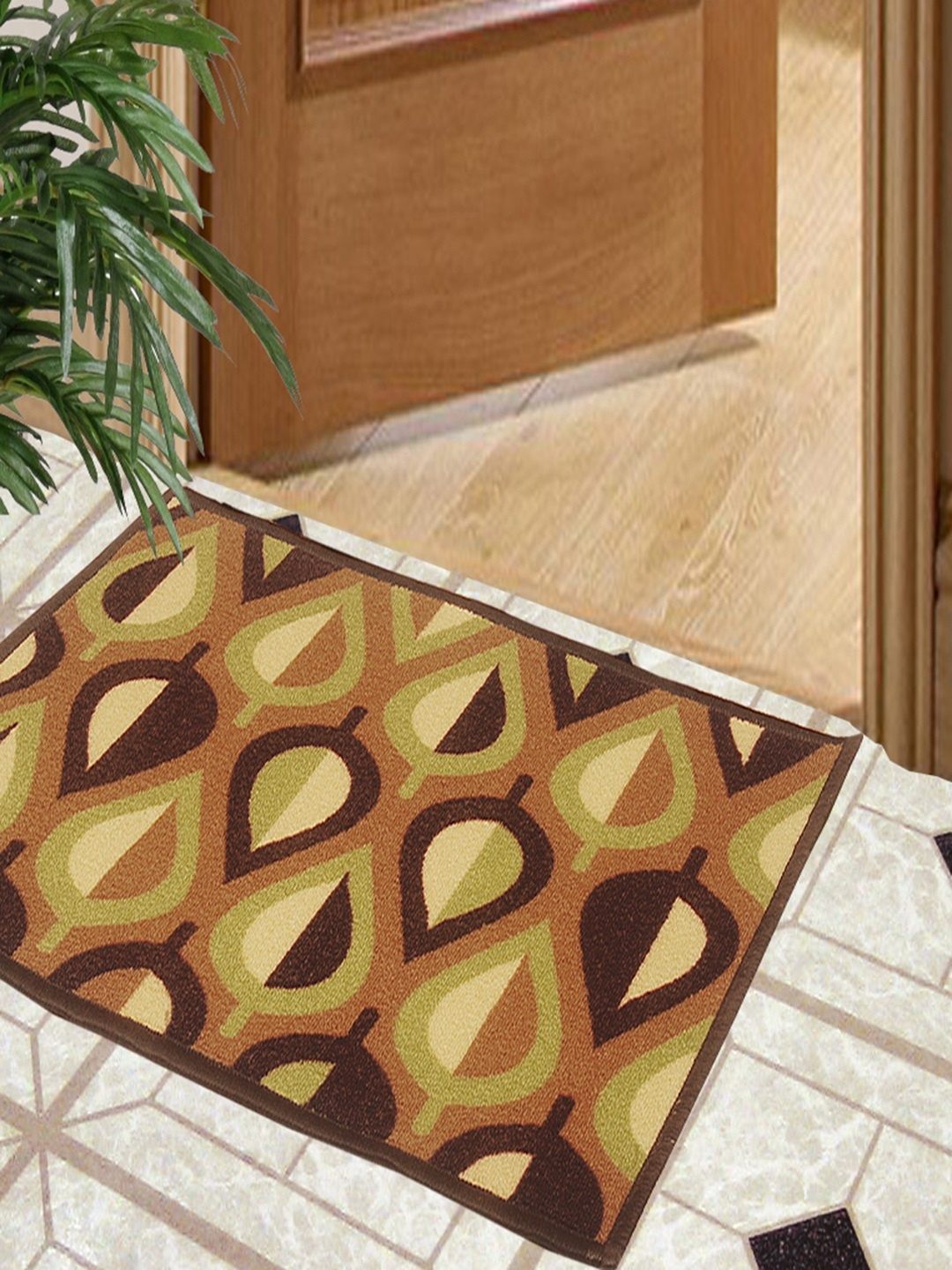 

BIANCA Brown Splender Anti-skid Woven Design Doormat