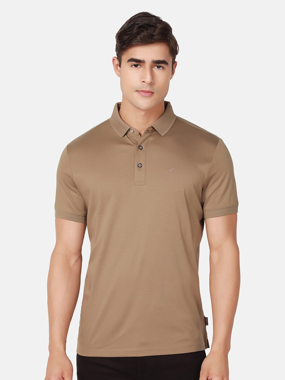 

Blackberrys Polo Collar Slim Fit Pure Cotton T-Shirt, Beige