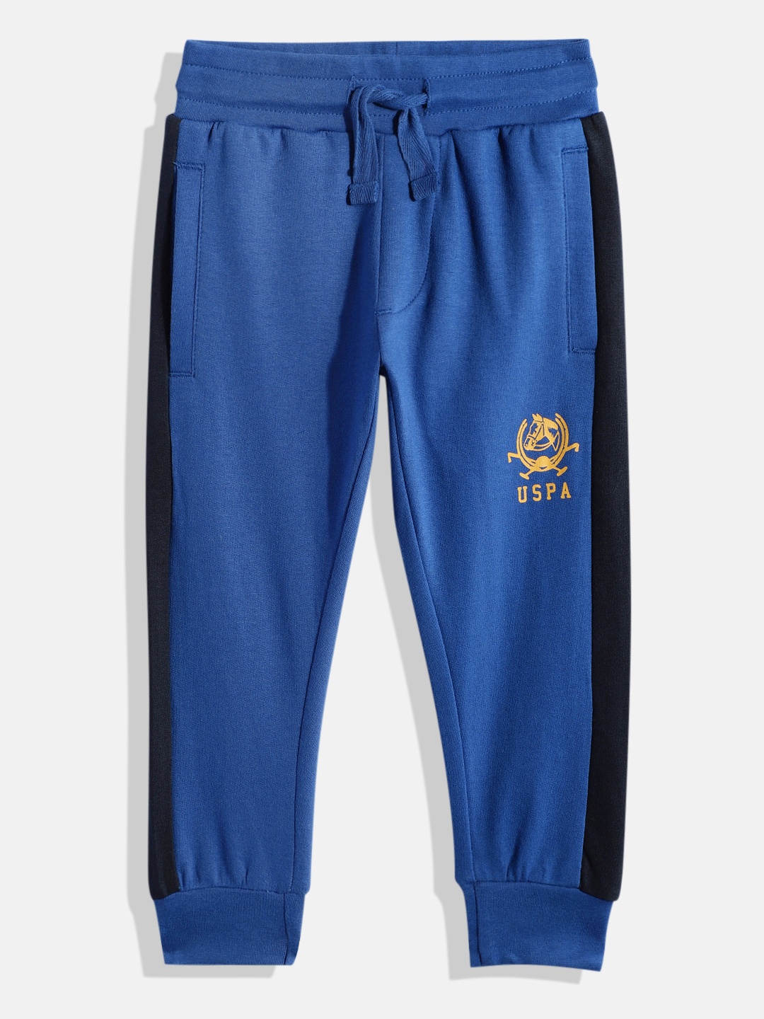 

U.S. Polo Assn. Kids Boys Brand Logo Printed Pure Cotton Joggers, Blue