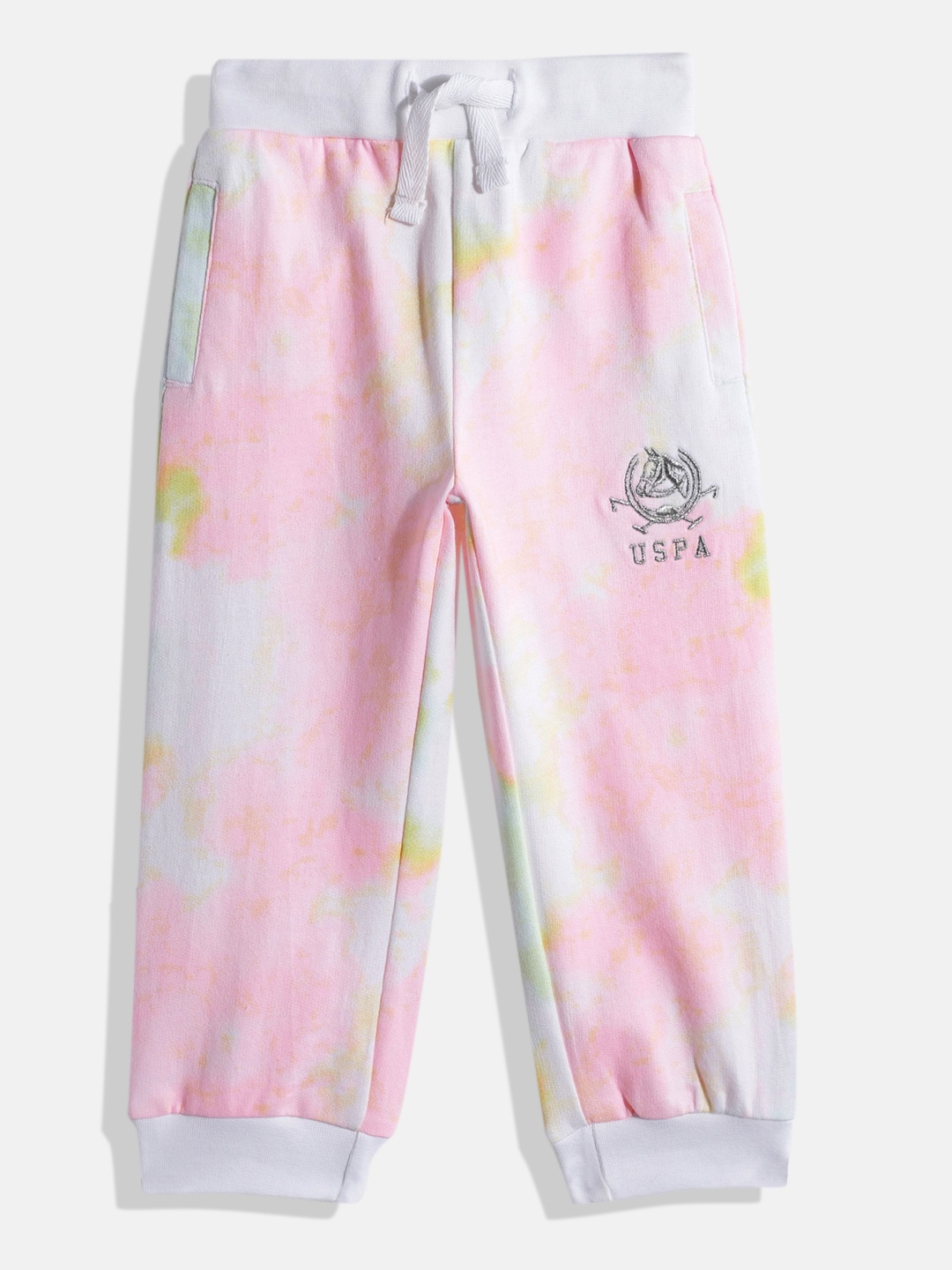 

U.S. Polo Assn. Kids Girls Tie and Dye Pure Cotton Joggers, Multi