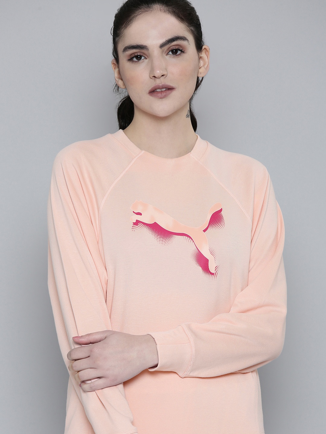 

Puma MODERN SPORTS Crew Raglan Sleeves Dry Cell Brand Logo Sweatshirt, Pink