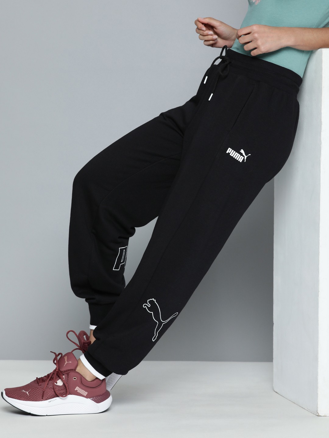 

Puma Women Brand Logo Printed Power Sports Sustainable Joggers, Black
