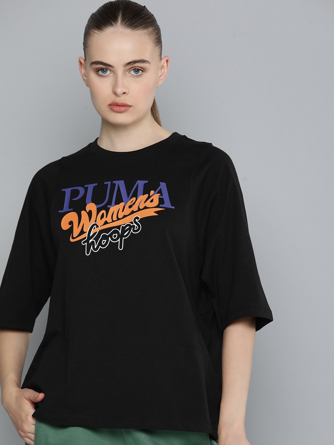 

Puma Strong Side Graphic Printed Pure Cotton Regular Fit T-shirt, Black