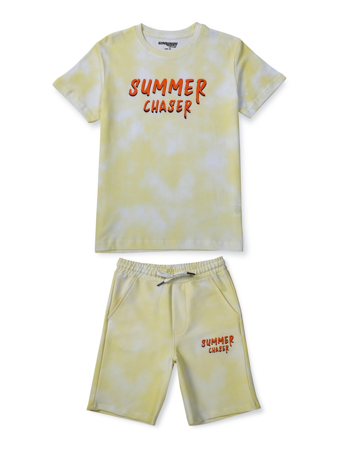 

Gini and Jony Boys Pure Cotton T-shirt with Shorts, Yellow