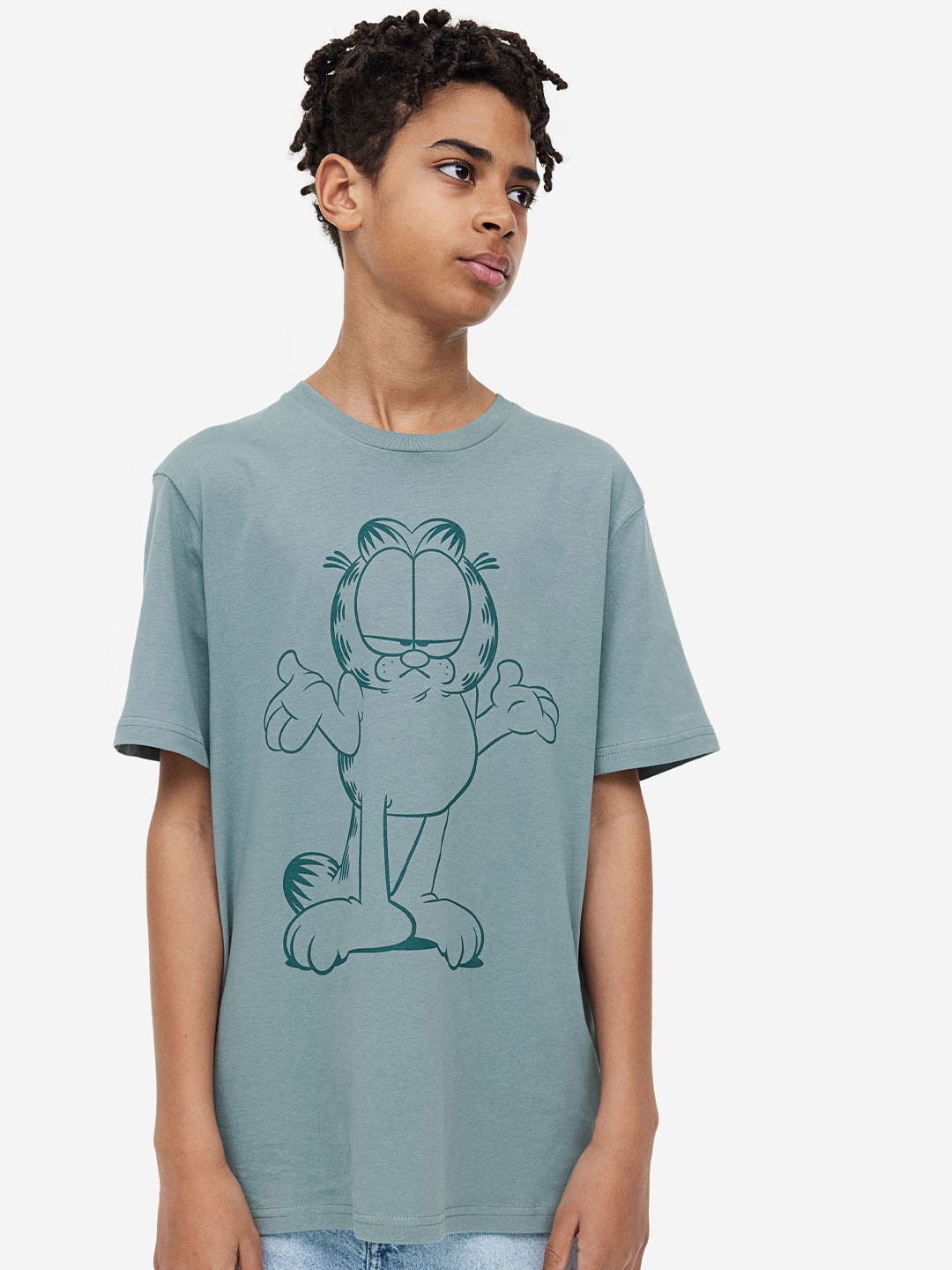 

H&M Boys Garfield Printed T-Shirt, Turquoise blue