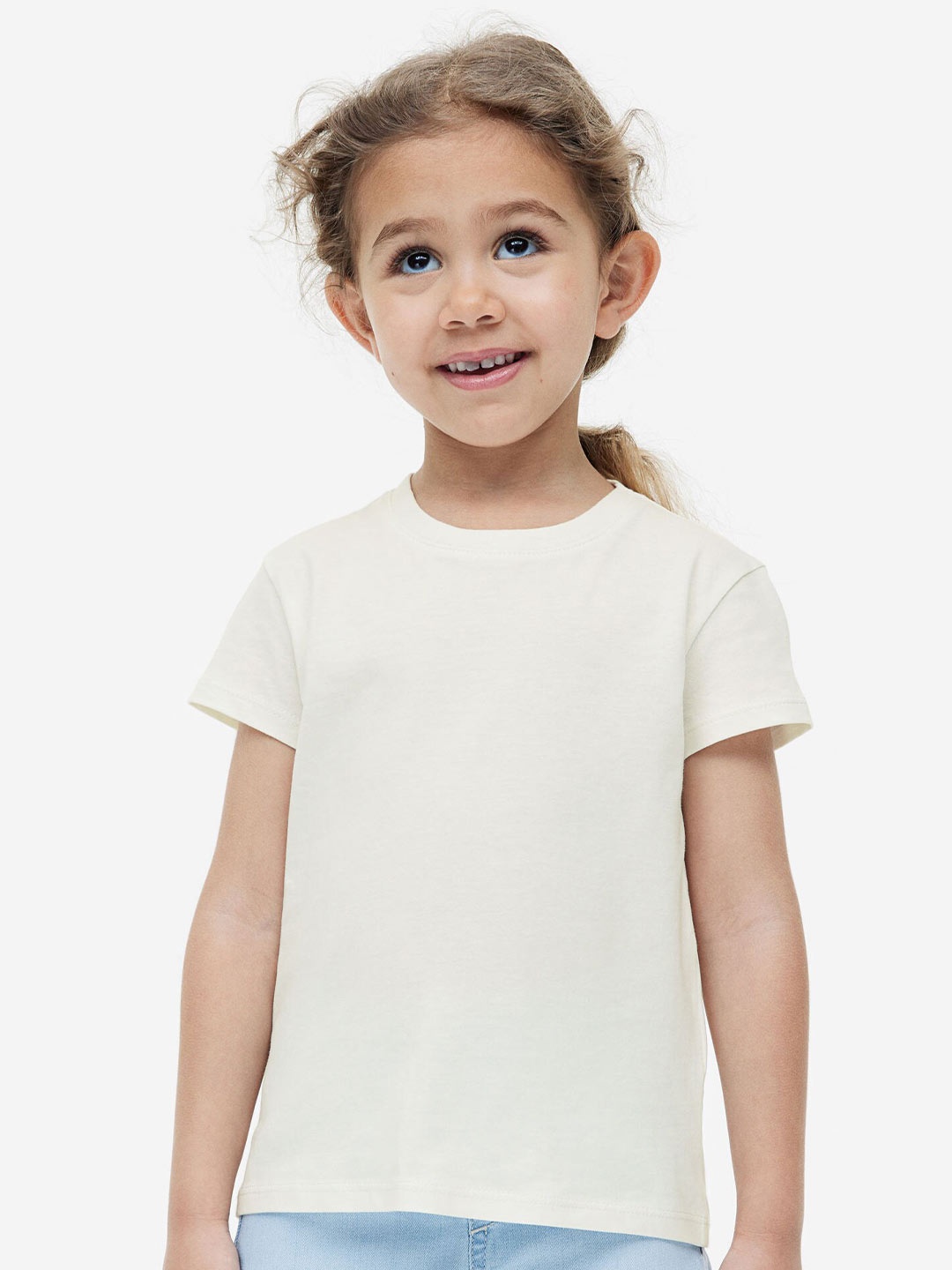 

H&M Girls 5-Pack Cotton T-Shirts, Beige