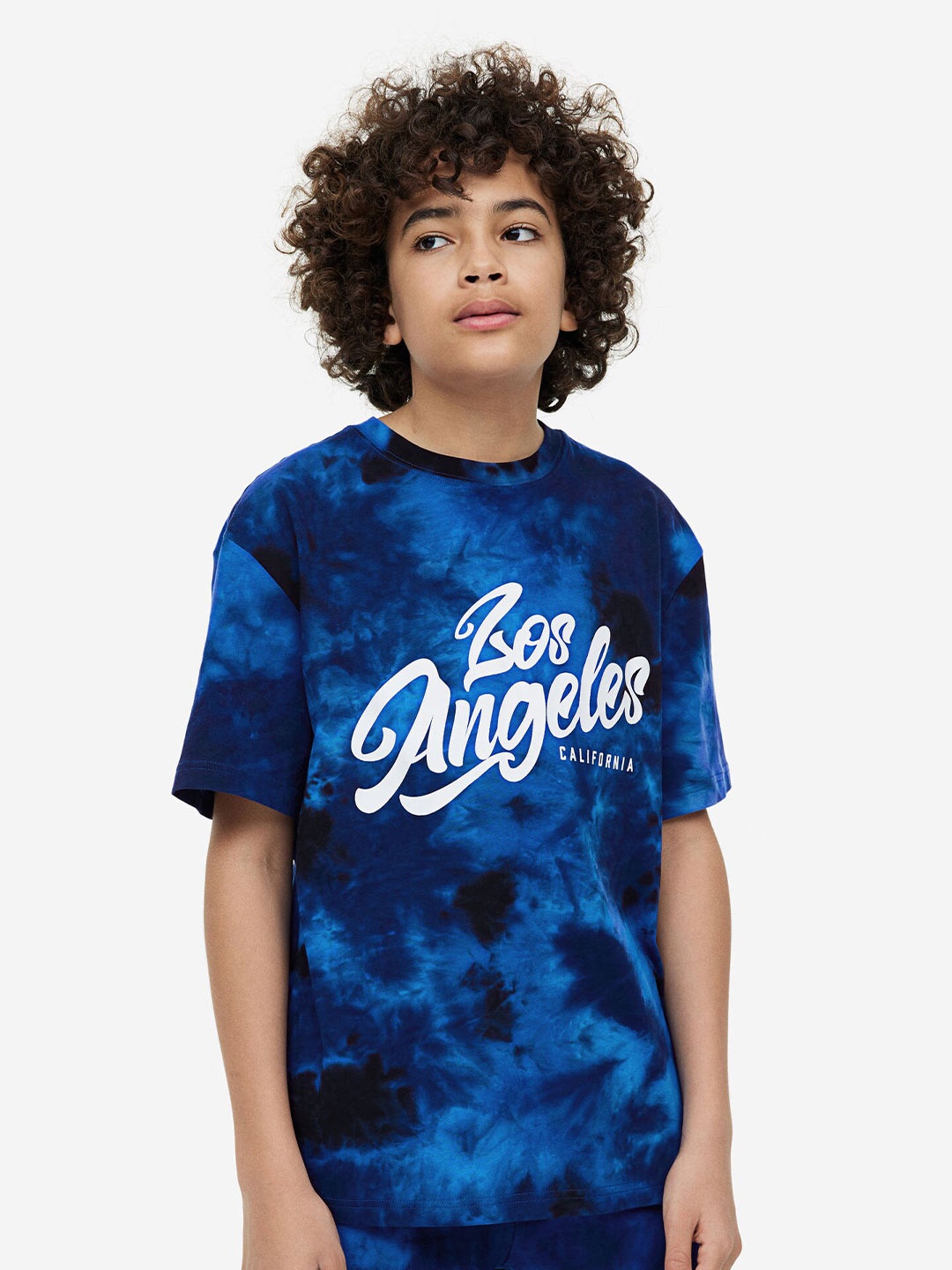 

H&M Boys Printed Pure Cotton Jersey T-Shirt, Blue