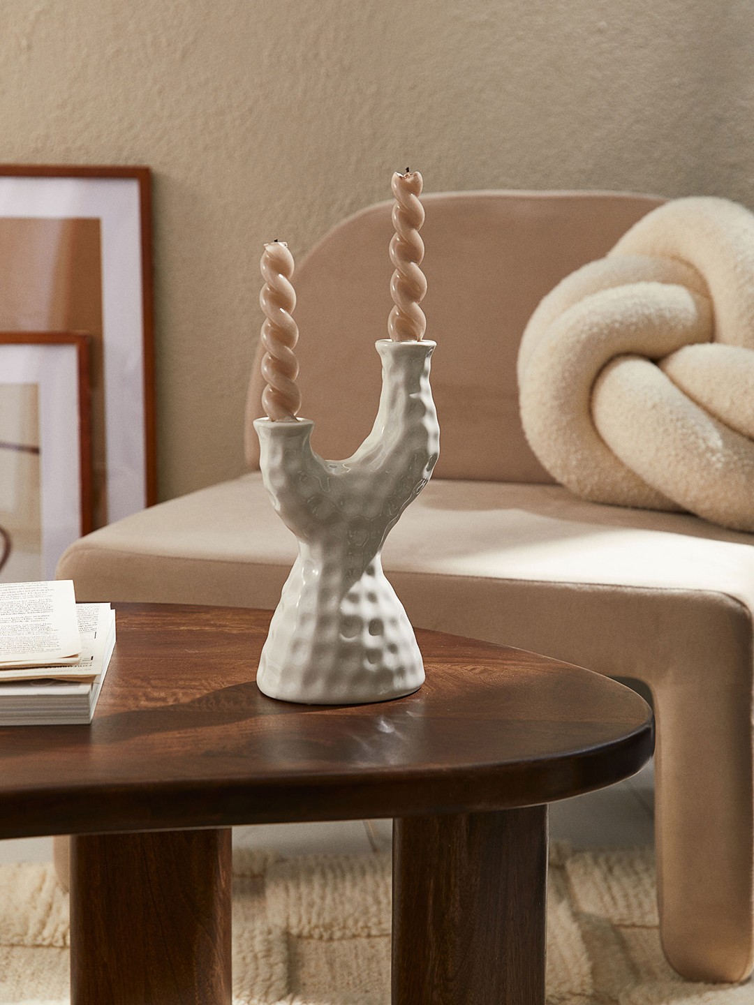 

H&M White Stoneware Candlestick