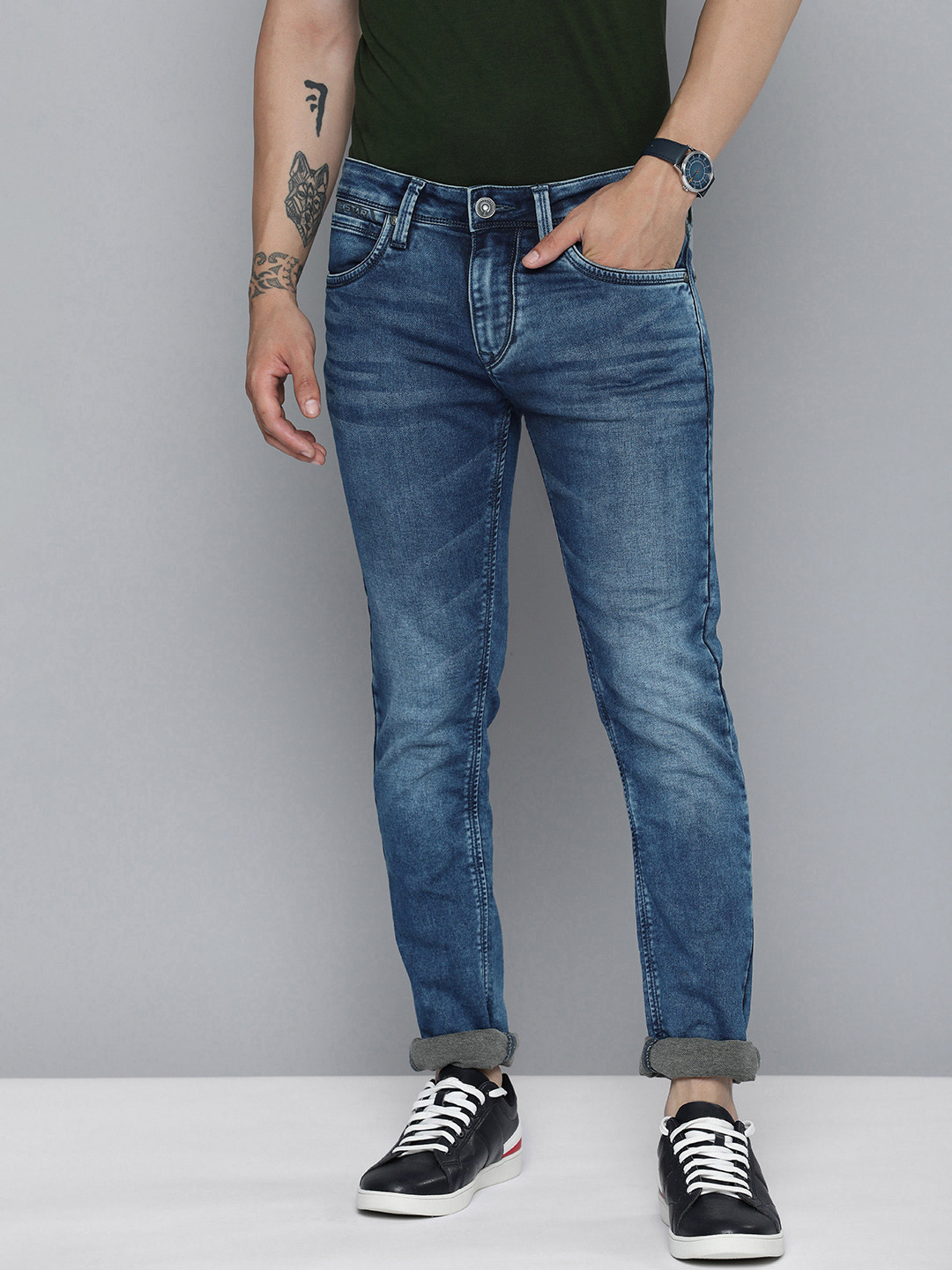 

Lawman pg3 Men Slim Fit Light Fade Stretchable Mid-Rise Jeans, Blue
