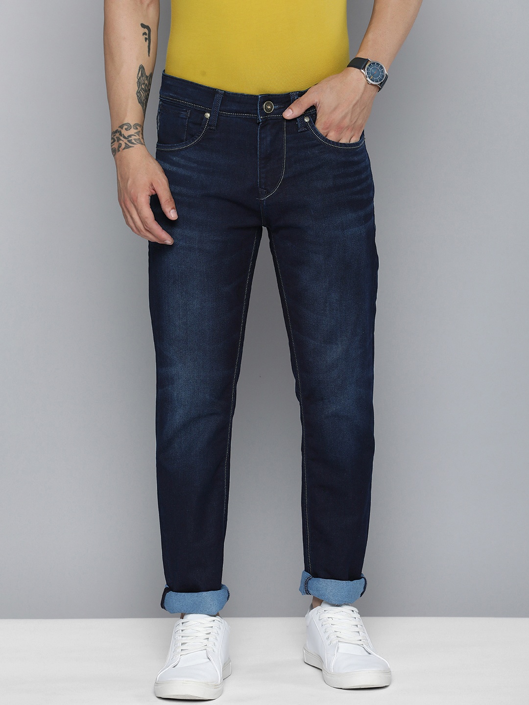 

Lawman pg3 Men Slim Fit Light Fade Stretchable Mid-Rise Jeans, Blue
