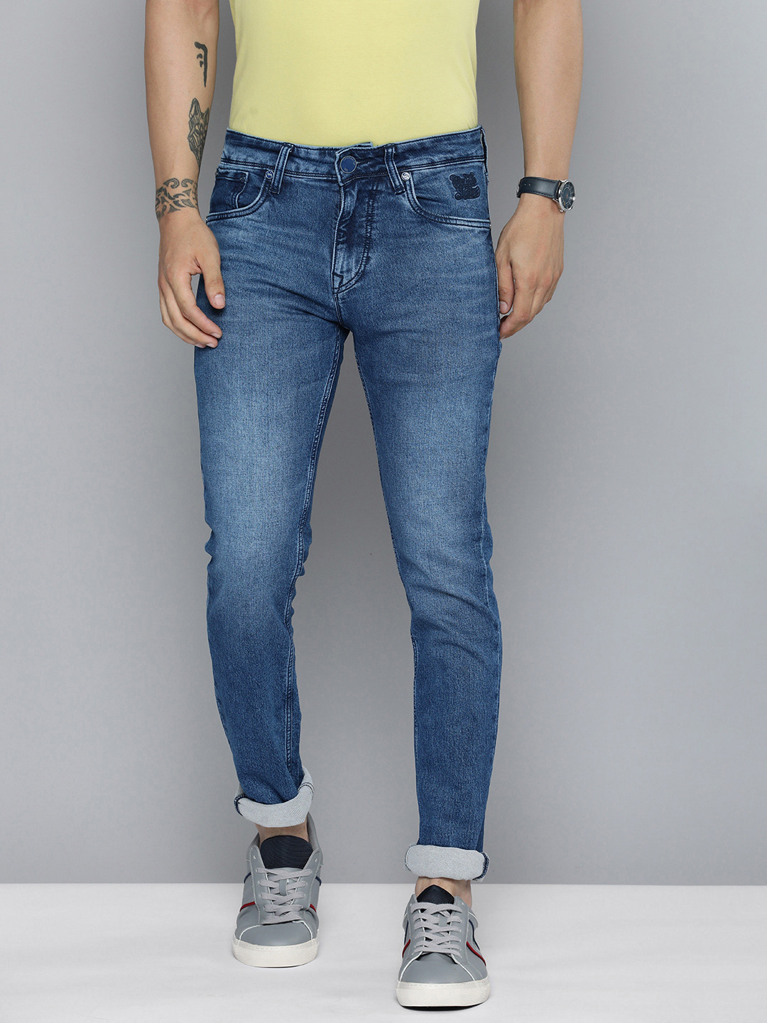 

Lawman pg3 Men Slim Fit Heavy Fade Stretchable Jeans, Blue