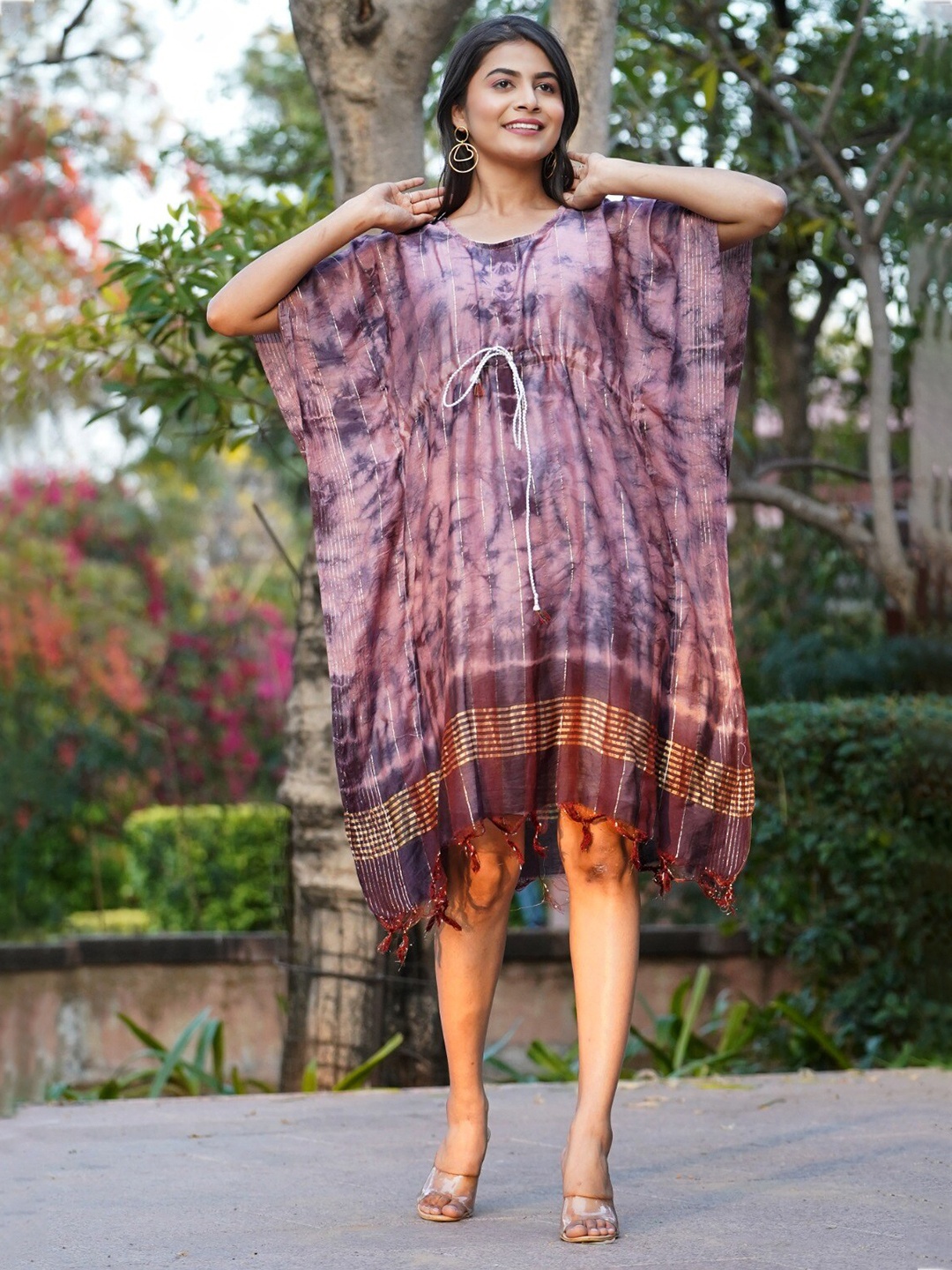 

Kesarya Tie and Dyed Kaftan Dress, Purple