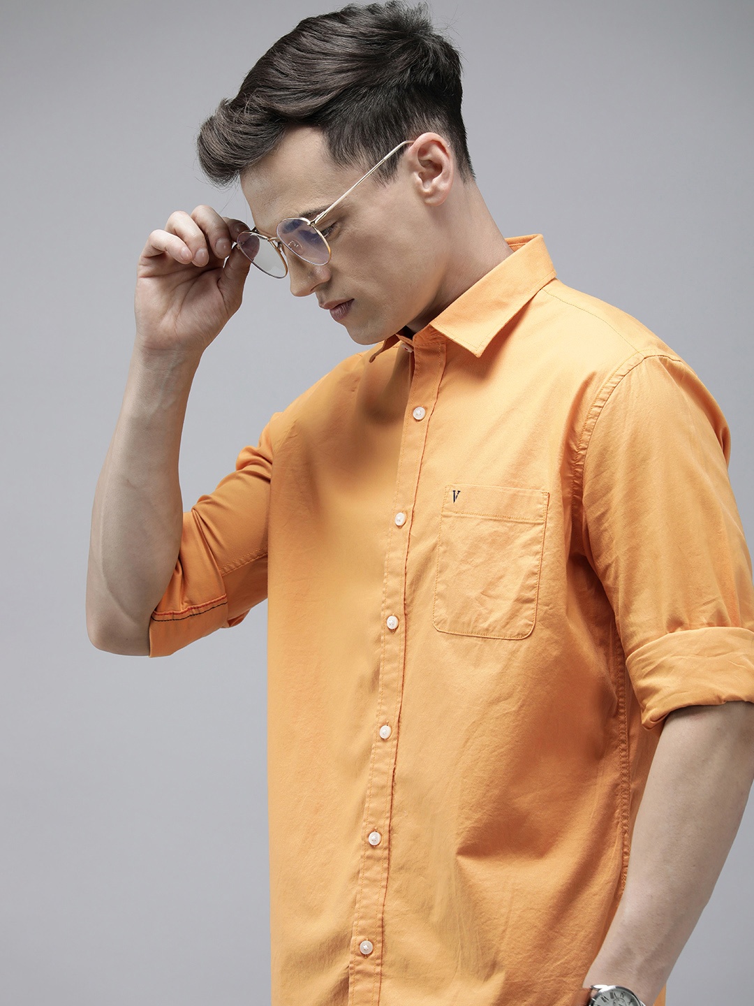 

Van Heusen Sport Slim Fit Opaque Casual Shirt, Mustard