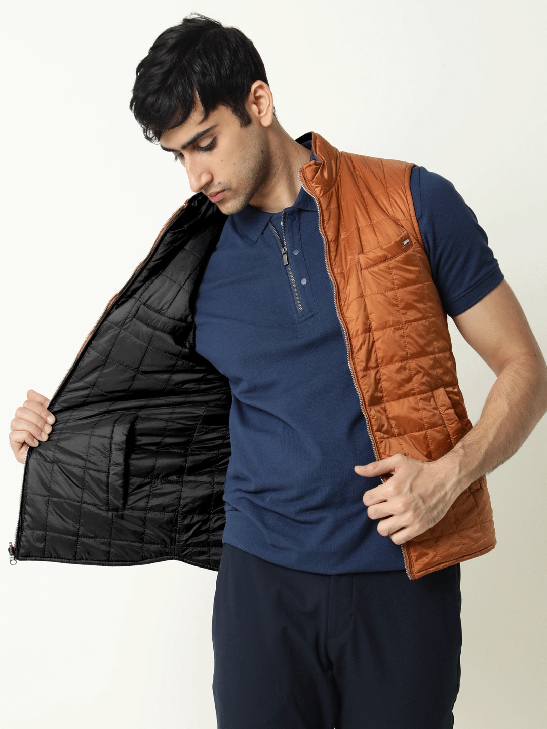 

RARE RABBIT Men Fillex Slim Fit Fashion Jacket, Orange