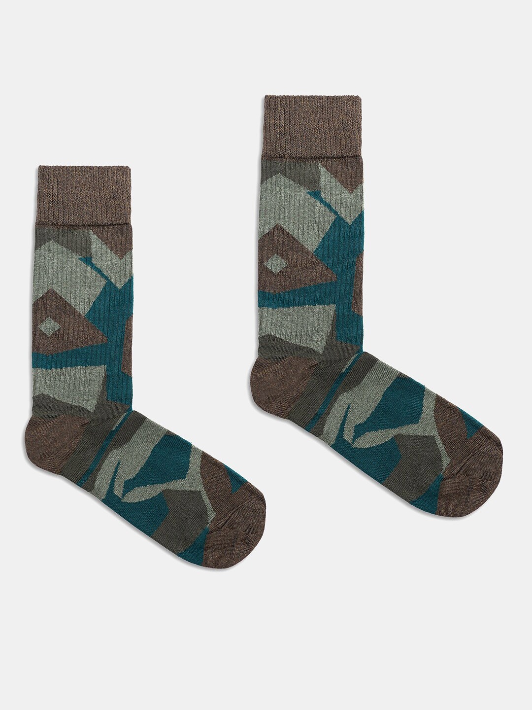 

Blackberrys Men Patterned Calf-Length Socks, Olive