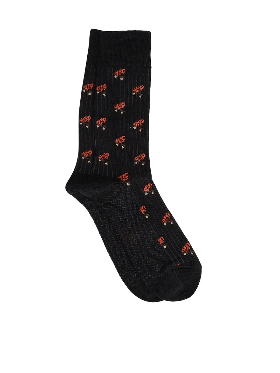 

Blackberrys Men Patterned Cotton Calf-Length Socks, Black