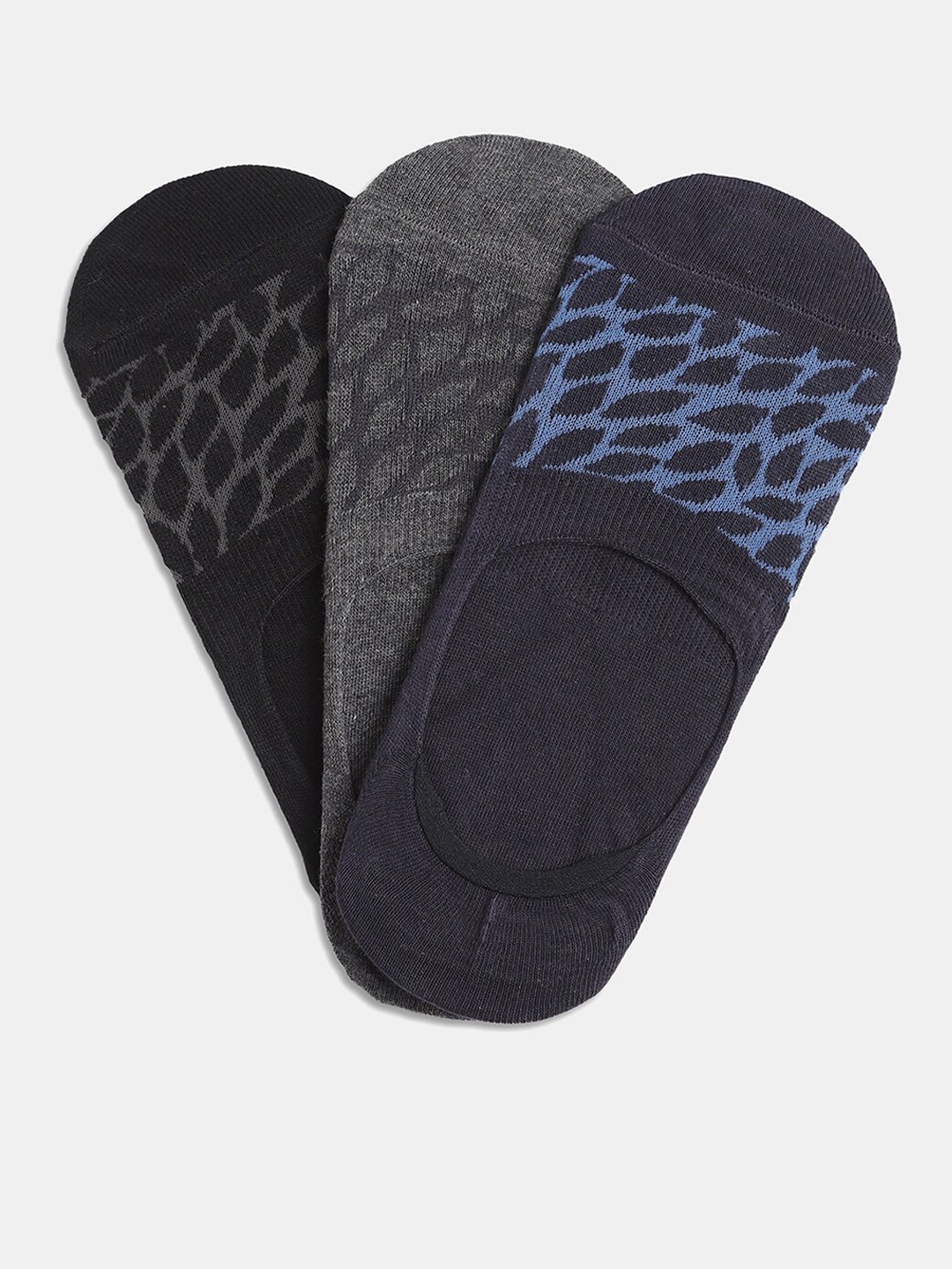 

Blackberrys Men Pack Of 3 Patterned Shoe Liners, Black