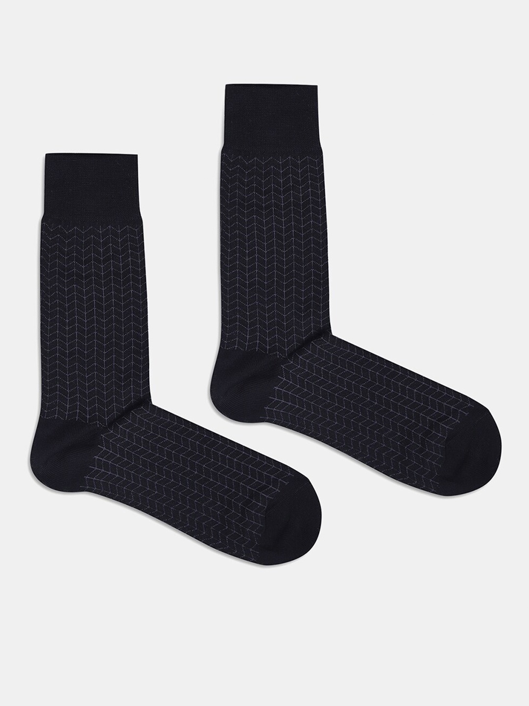 

Blackberrys Men Patterned Calf-Length Socks, Black