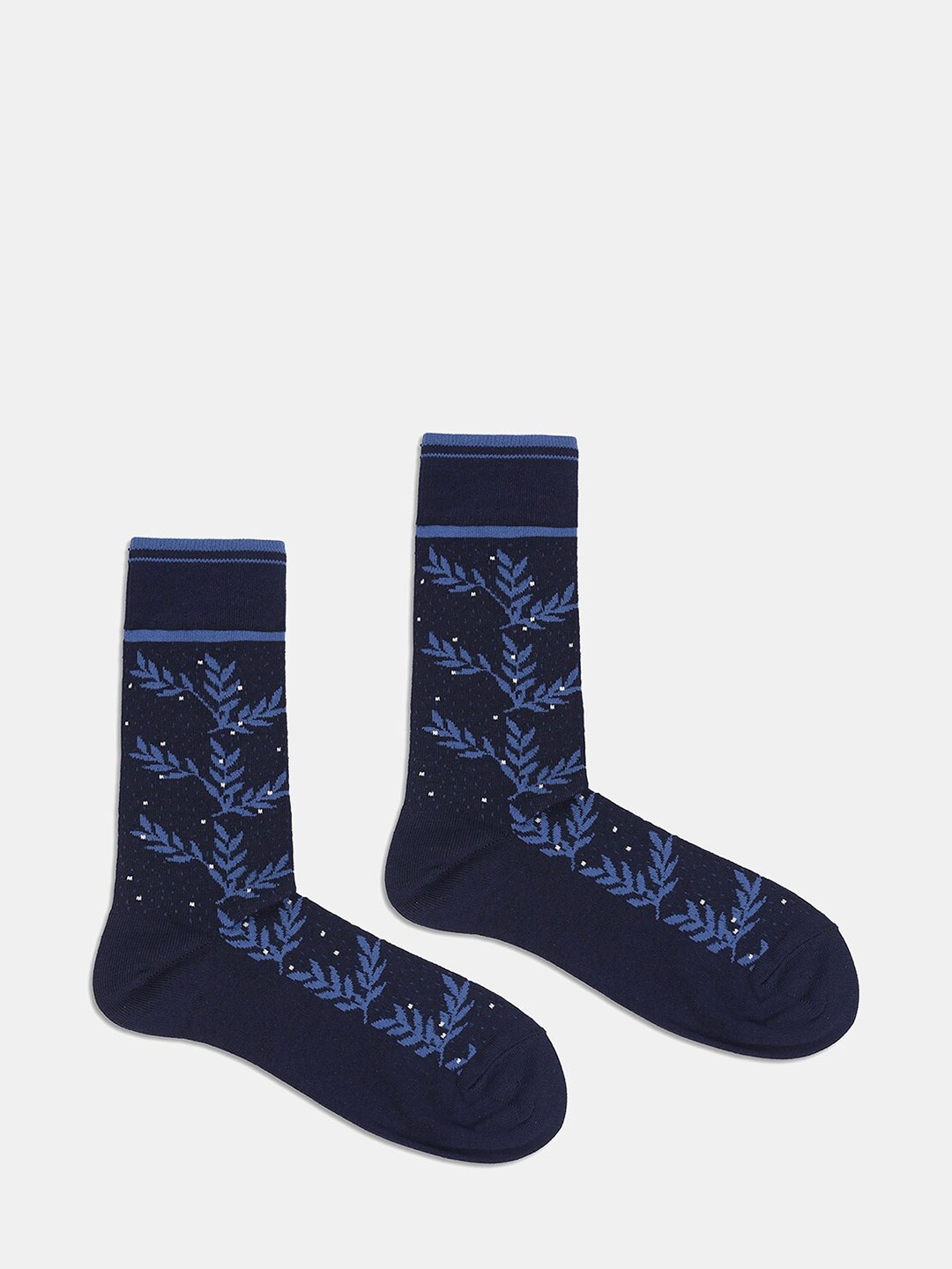 

Blackberrys Men Patterned Calf Length Socks, Navy blue