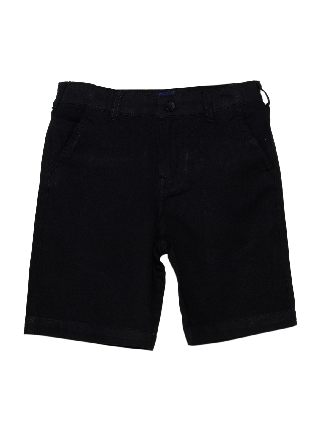 KiddoPanti Boys Mid-Rise Cotton Shorts, Black