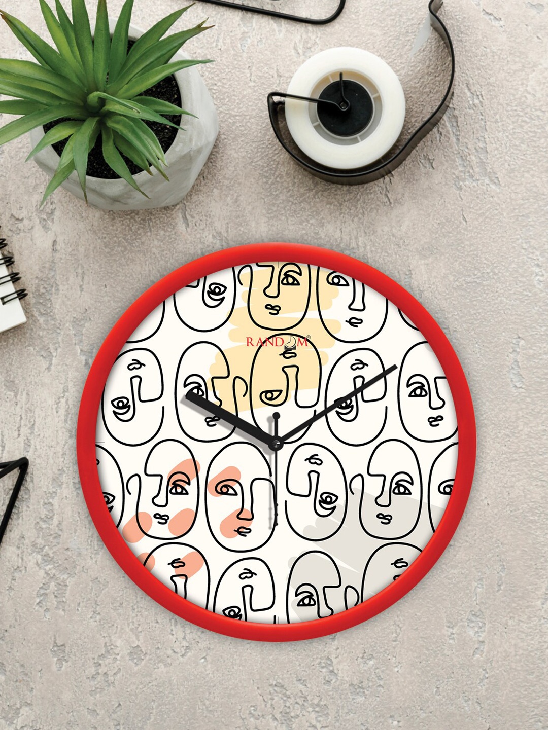 

RANDOM Red & Black Printed Contemporary Wall Clock