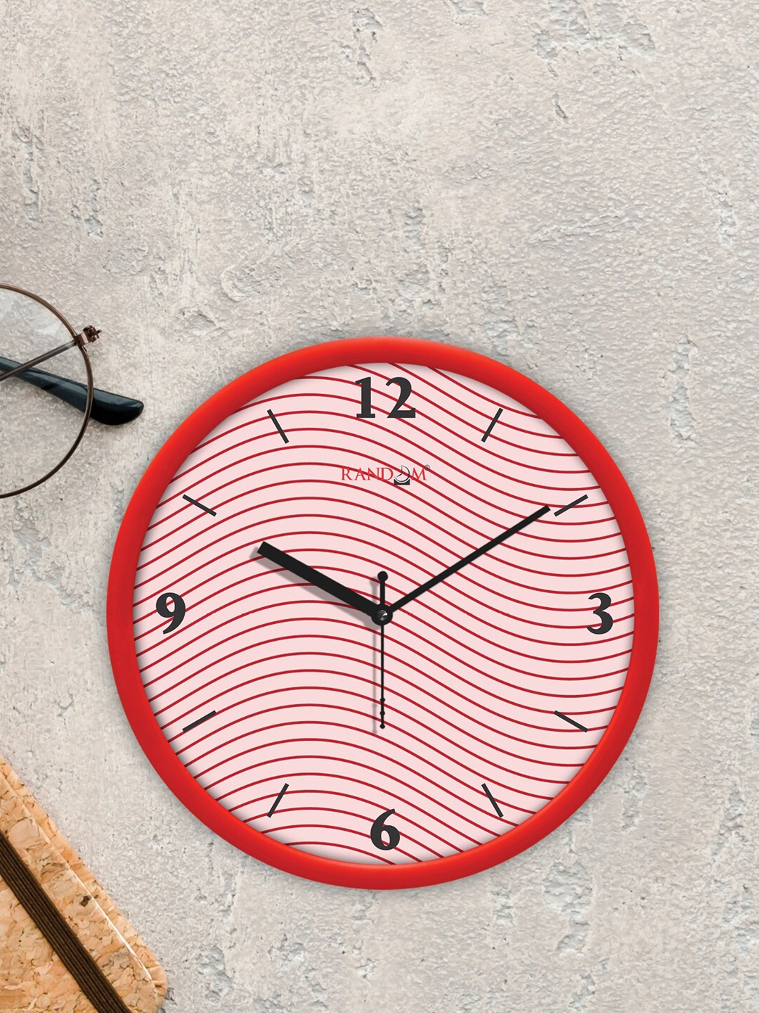 

RANDOM Red & Black Classic Modern Stylish Printed Analogue Contemporary Wall Clock