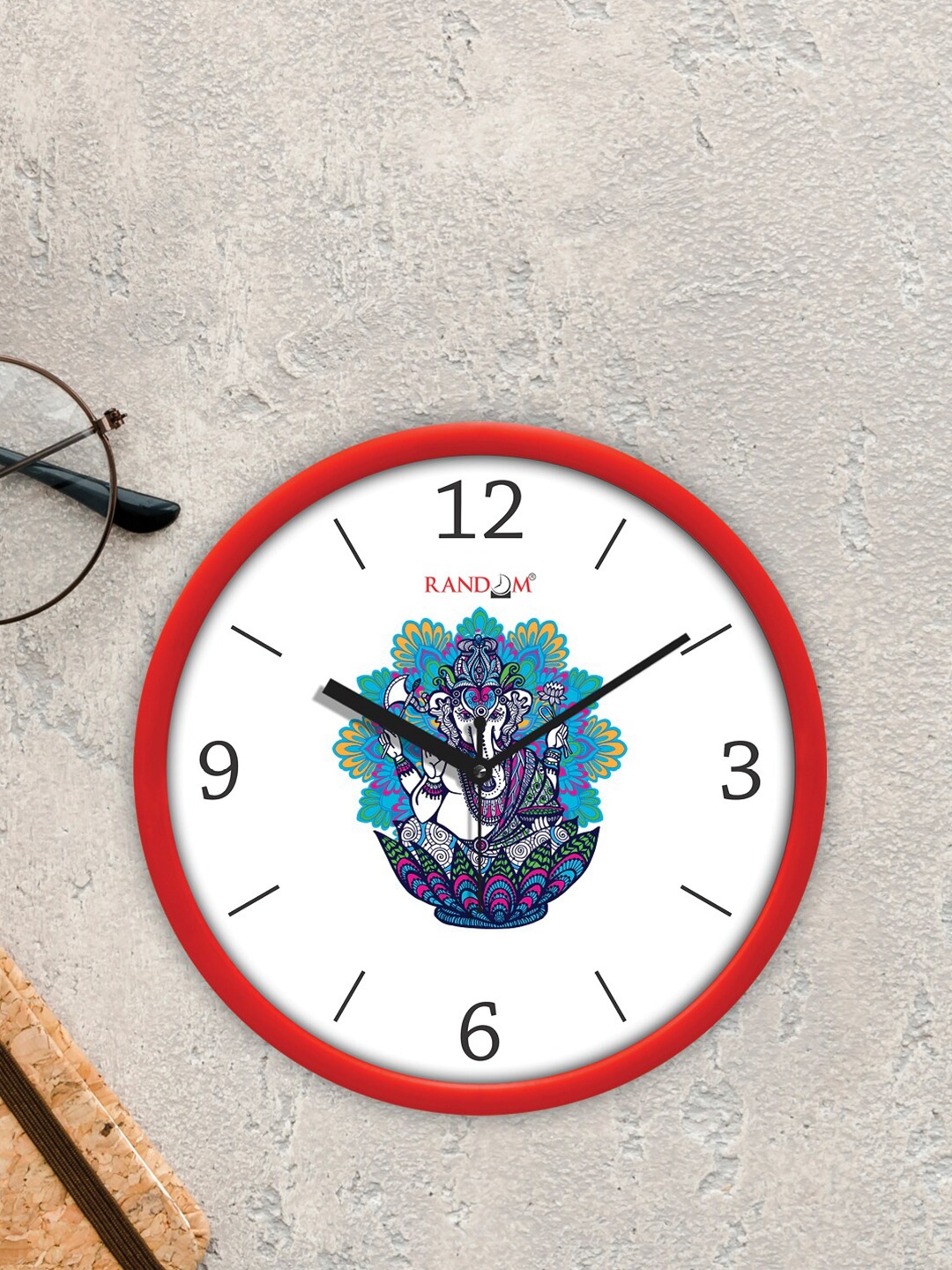 

RANDOM Red & White Classic Modern Stylish Printed Analogue Contemporary Wall Clock