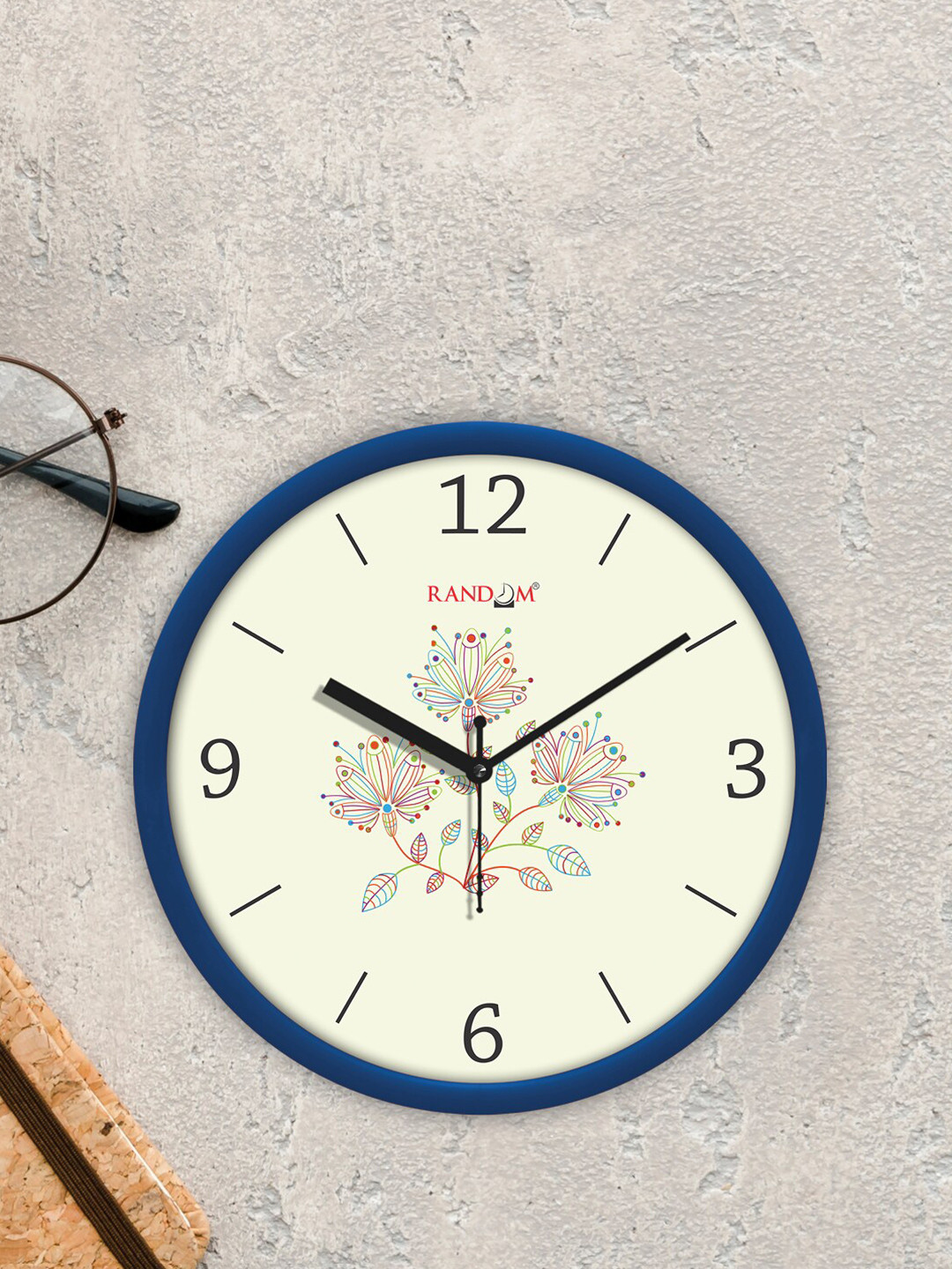 

RANDOM Blue & Cream-Coloured Classic Modern Stylish Analogue Contemporary Wall Clock