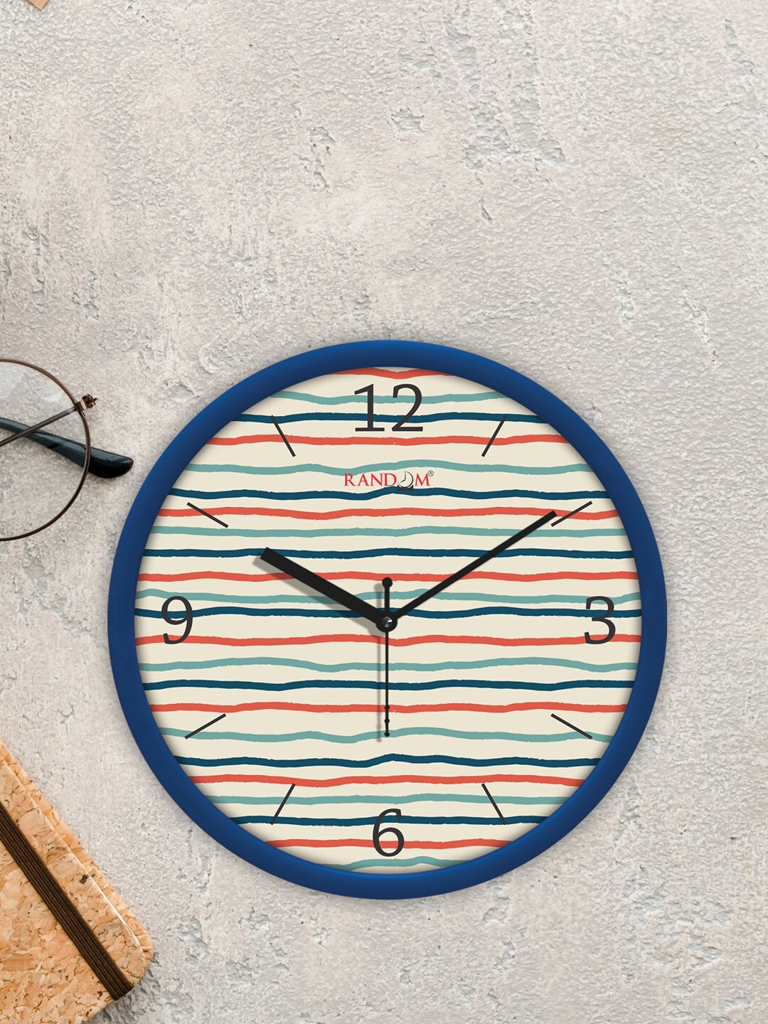 

RANDOM Blue & Red Classic Modern Printed Analogue Contemporary Wall Clock