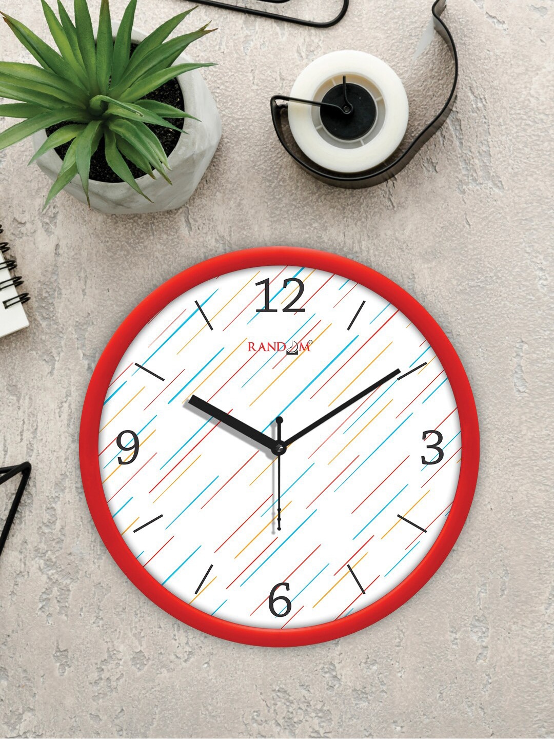 

RANDOM Red & White Classic Modern Stylish Printed Analogue Contemporary Wall Clock