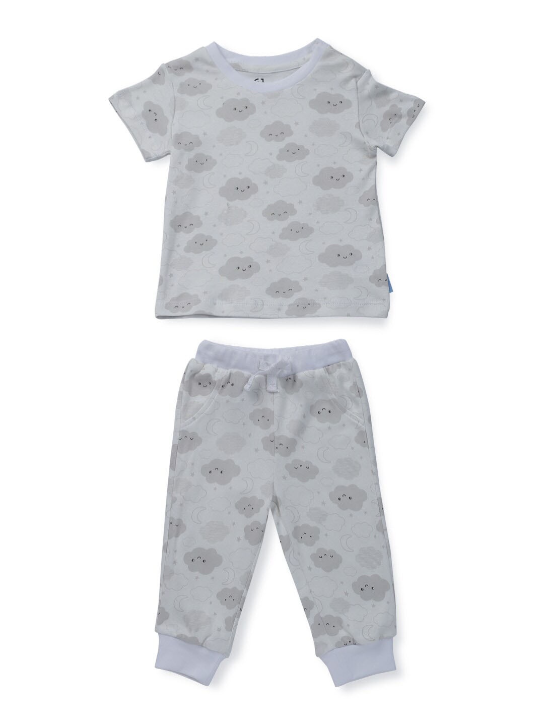 

GJ baby Infants Boys Printed Pure Cotton T-shirt With Pyjamas Set, White
