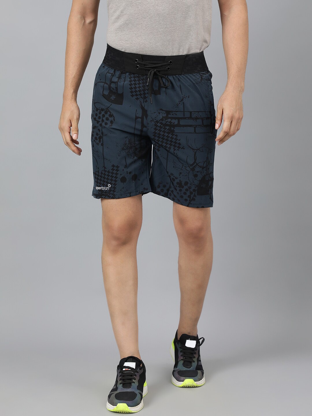 

SPORT SUN Men Printed Mid-Rise Regular Shorts, Blue