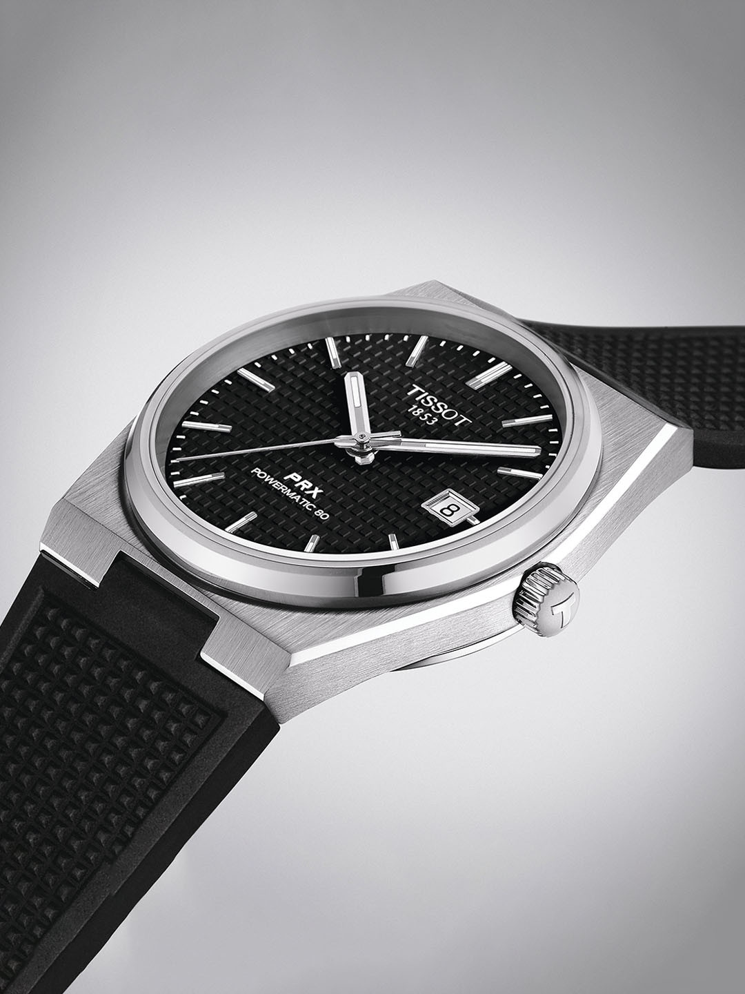 

TISSOT Men Textured Straps Analogue Automatic Motion Powered Watch T1374071705100, Black