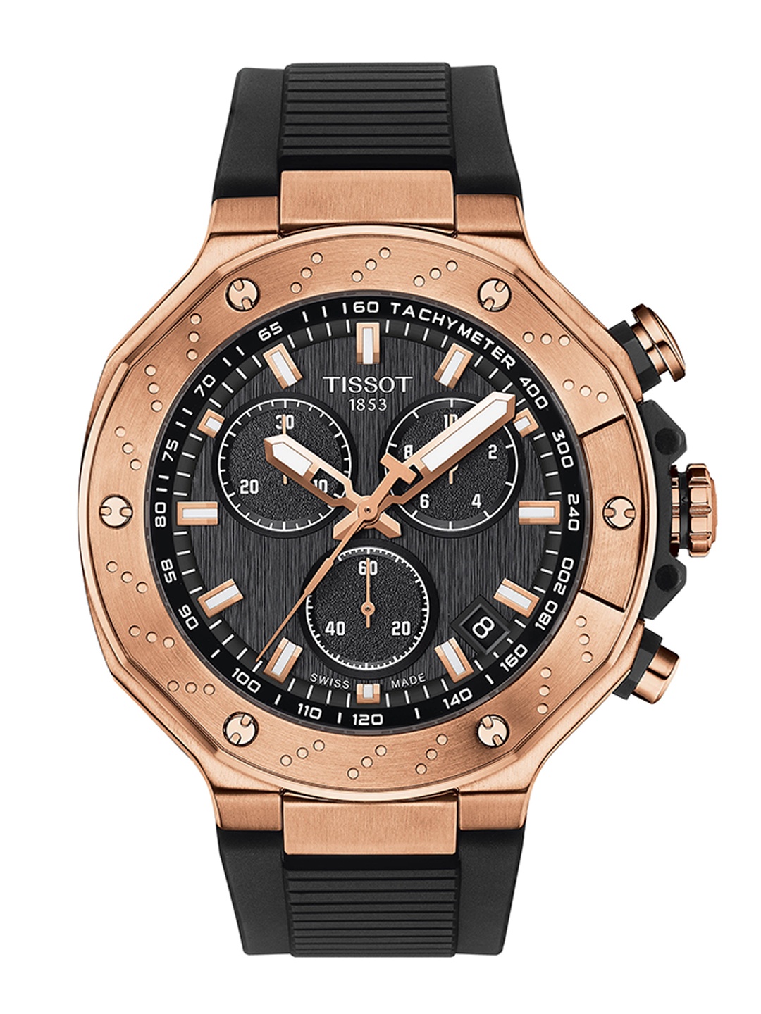 

TISSOT Men Rubber T-Sport Reset Time Quartz Watch T1414173705100, Black