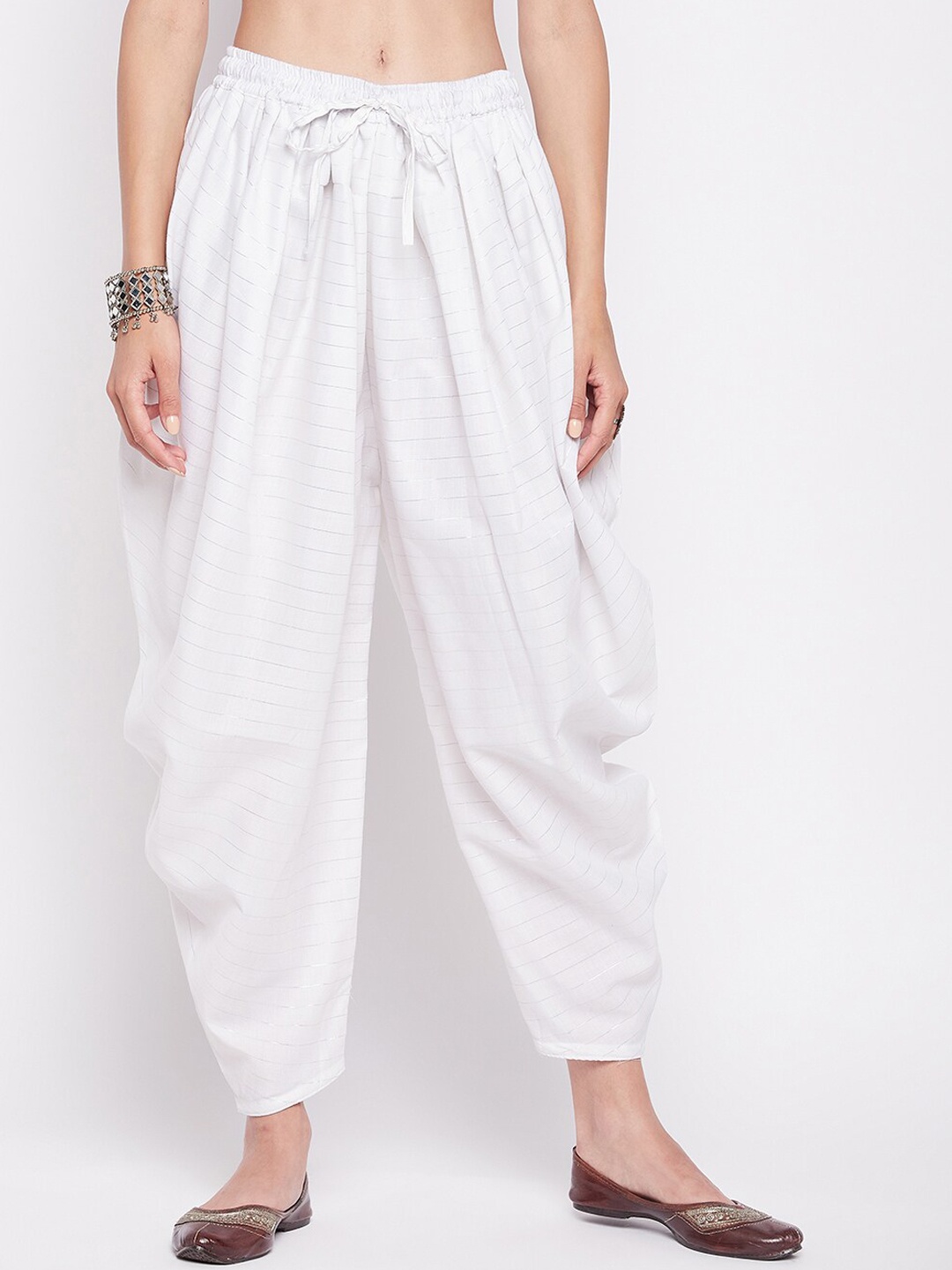

Clora Creation Women Striped Dhotis, White